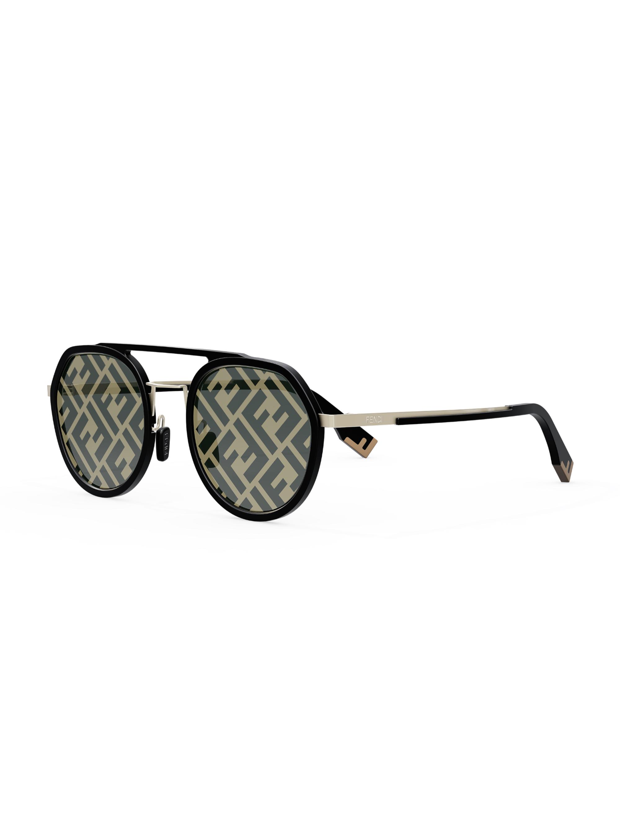 Fendi FF Logo Print 51MM Round Sunglasses | Saks Fifth Avenue