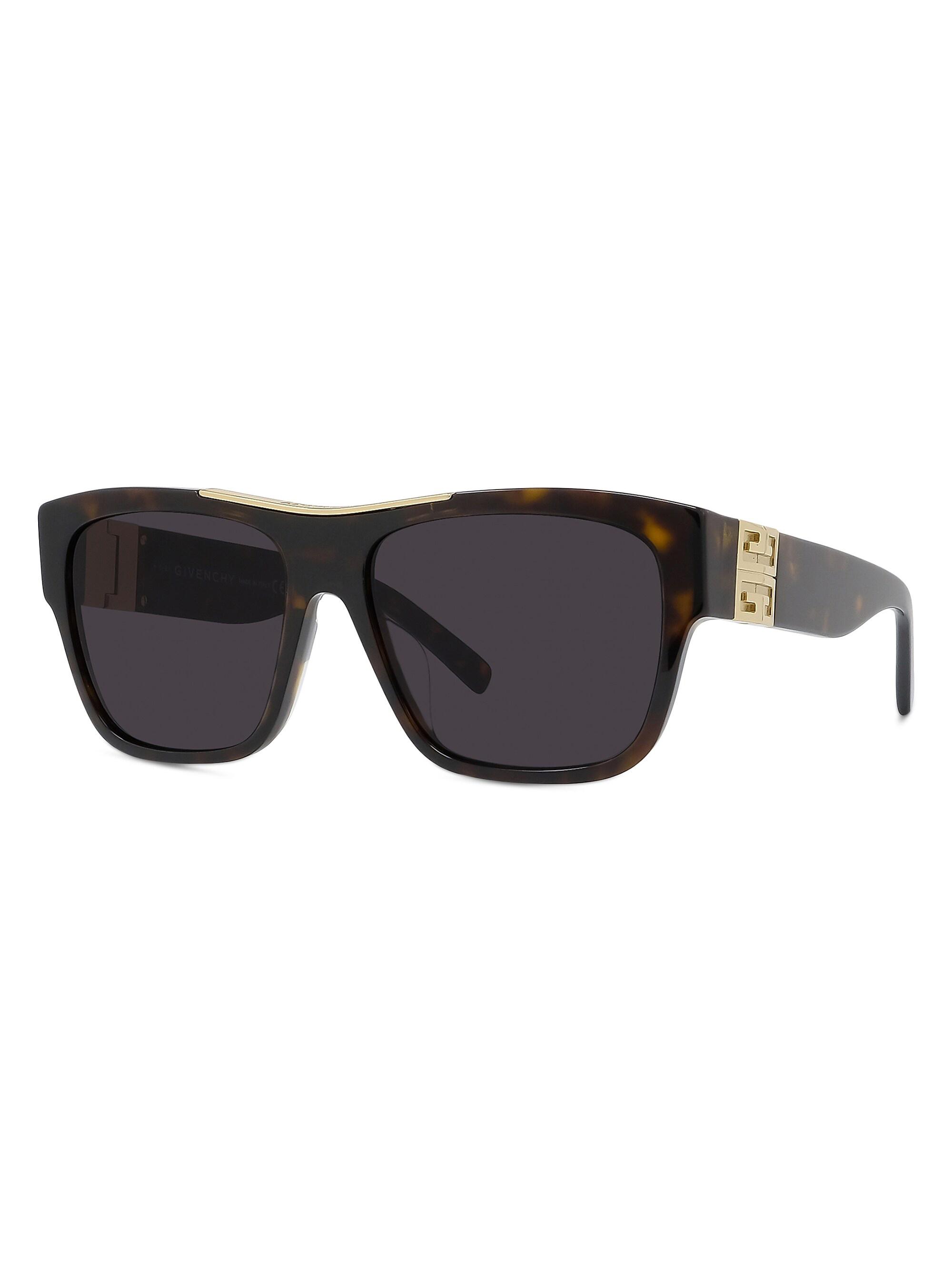 Givenchy Men's Square Havana Logo Sunglasses - Brown