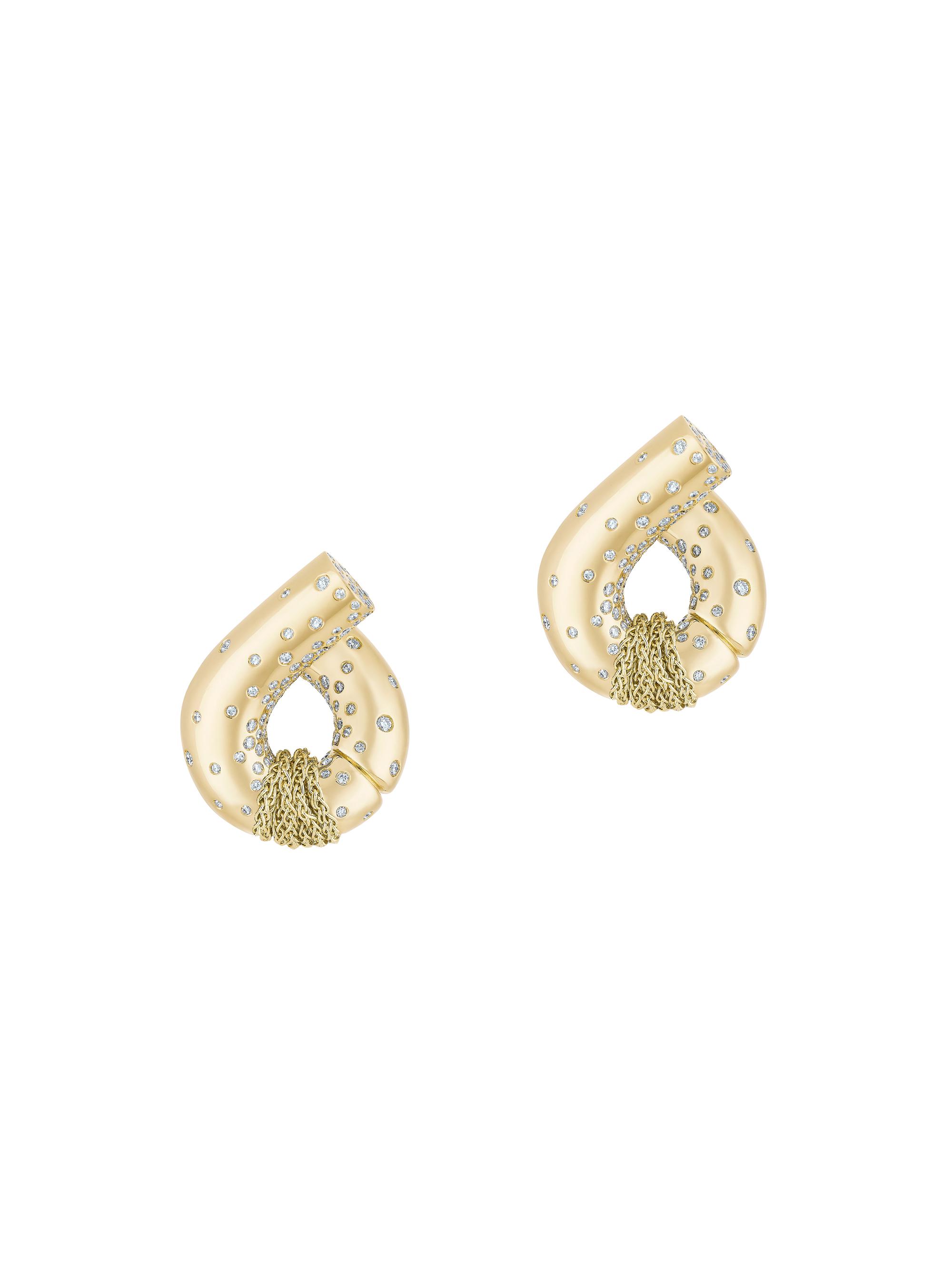 Tabayer Women's Oera 18K Yellow Gold & Diamonds Inverted Earrings - Yellow Gold