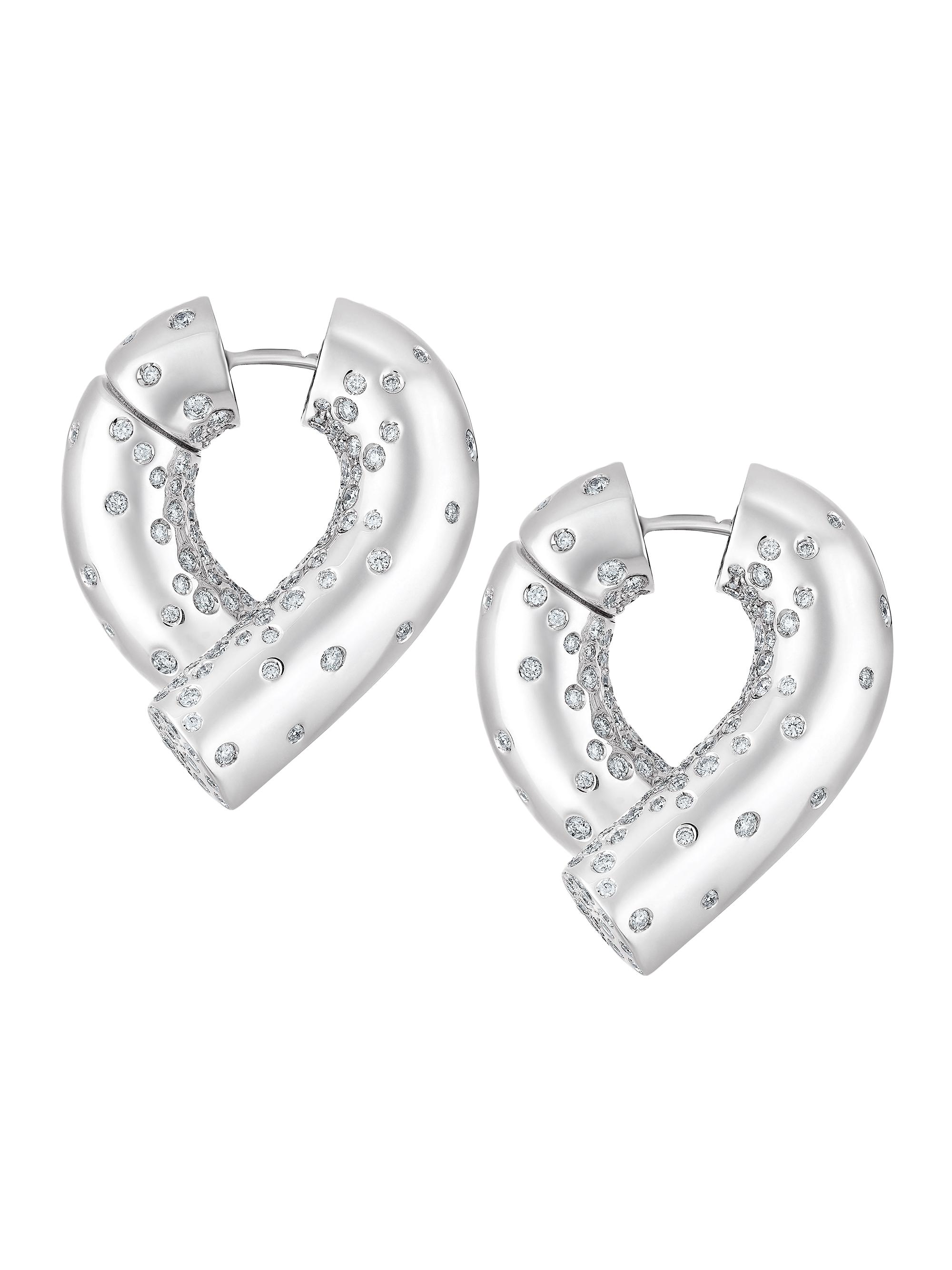 Tabayer Women's Oera  18K White Gold & Diamonds Hoop Earrings - White Gold
