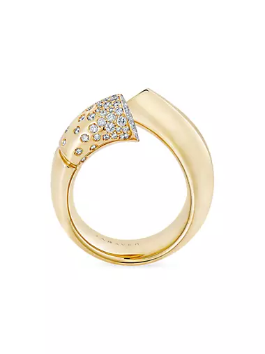 Oera Large 18K Yellow Gold & Diamond Ring