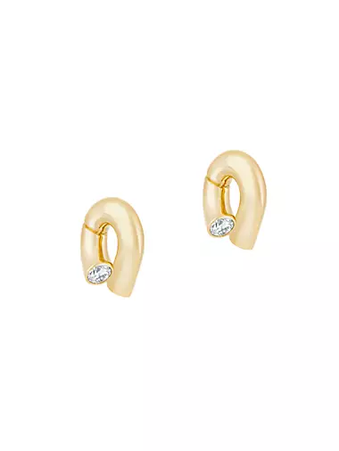 Oera 18K Yellow Gold & Diamonds Stud Earrings