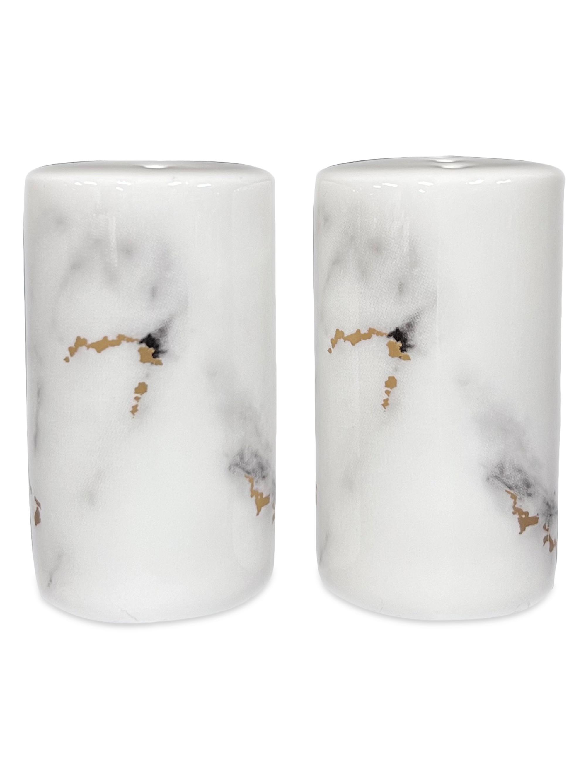 Prouna Marble Venice Fog Marble Venice Fog Salt & Pepper Shaker - Gray Gold White