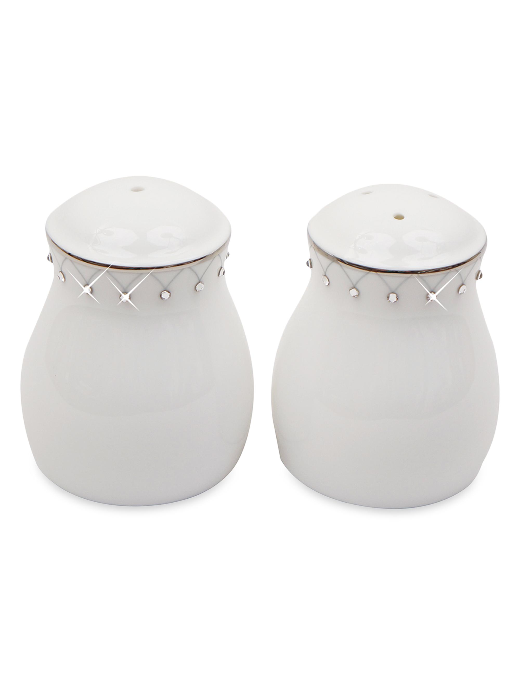 Prouna Princess Platinum Salt & Pepper Shakers - Silver White