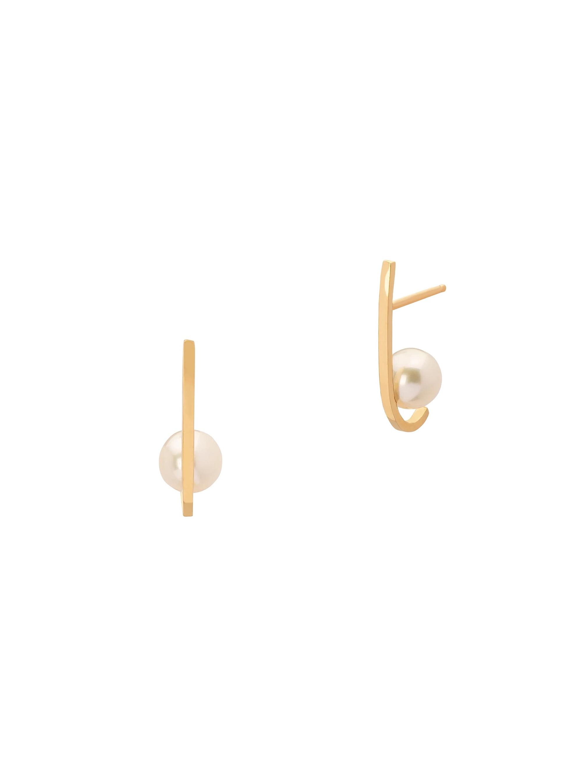 Katey Walker Women's Spark Tuck 18K Yellow Gold & Freshwater Pearl Stud Earrings