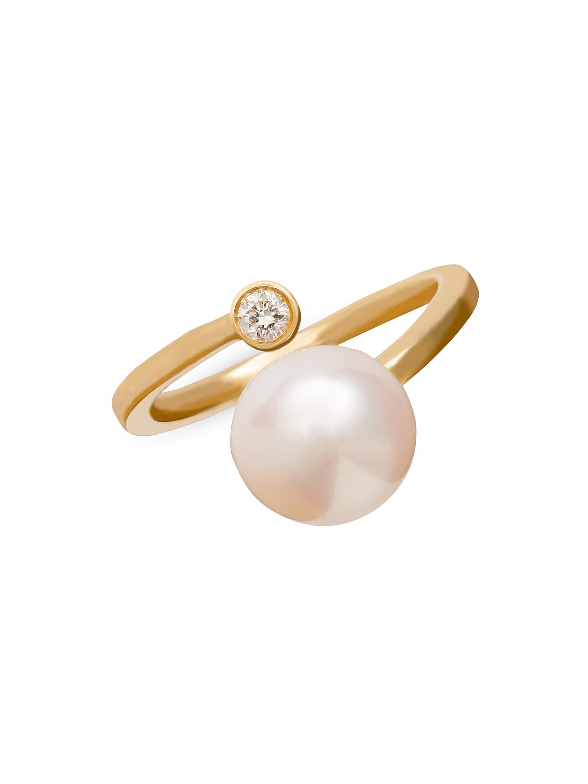 Katey Walker Women's Spark 18K Yellow Gold, Pearl & Diamond Ring