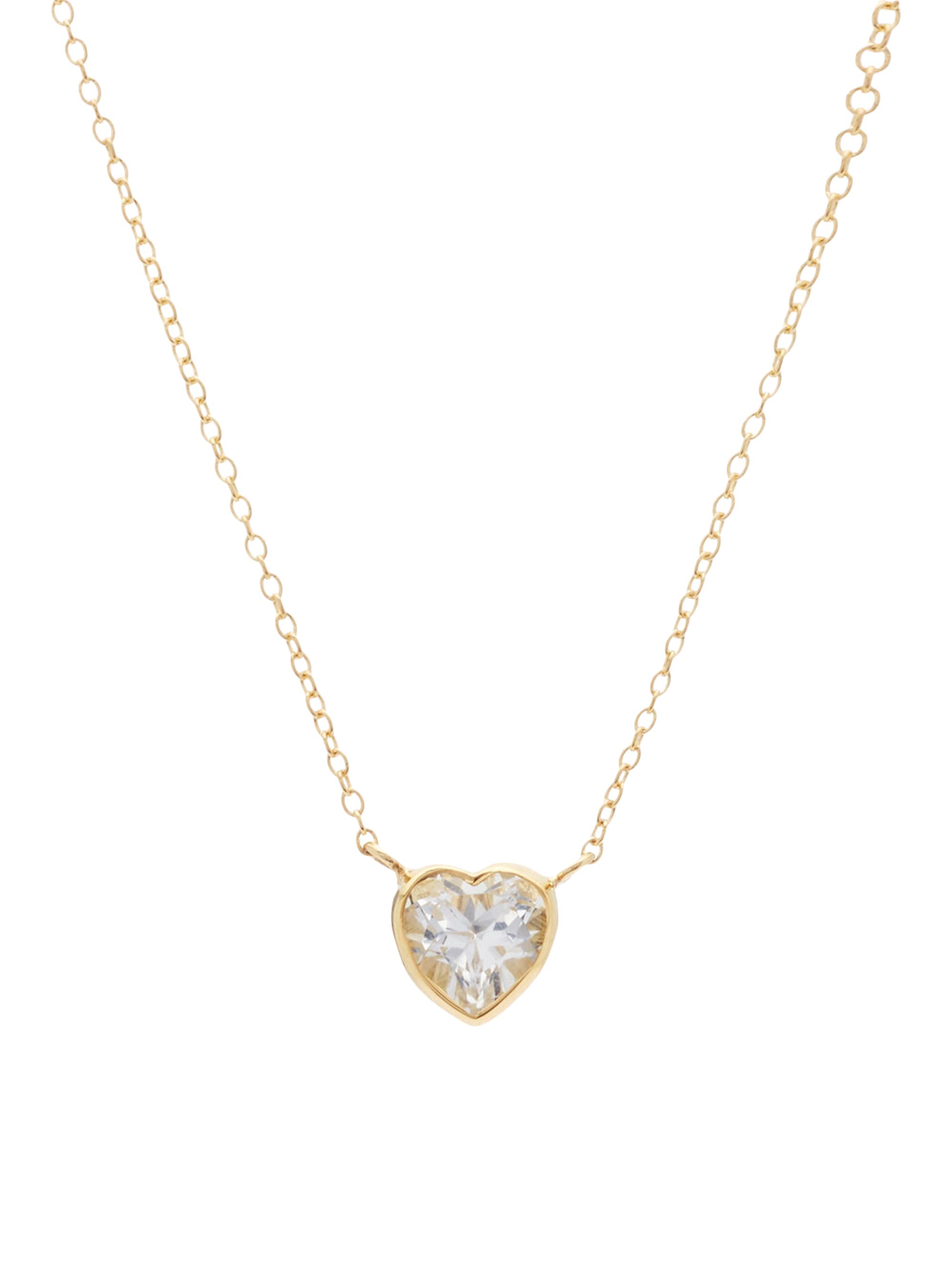 Katey Walker Women's Heart Tiny 18K Yellow Gold & White Topaz Choker Necklace