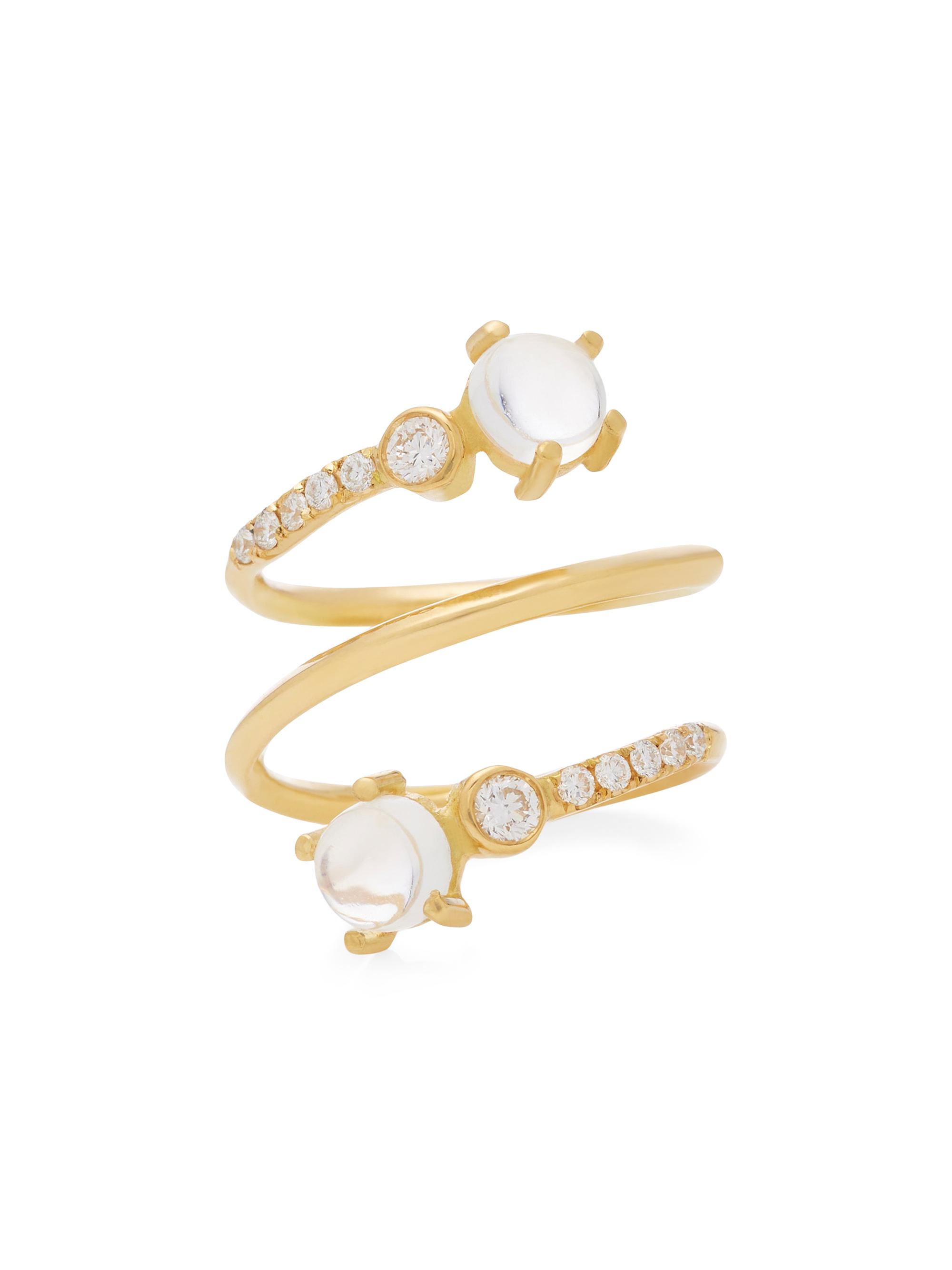 Katey Walker Women's Spark 18K Yellow Gold, Diamond & Moonstone Twist Ring