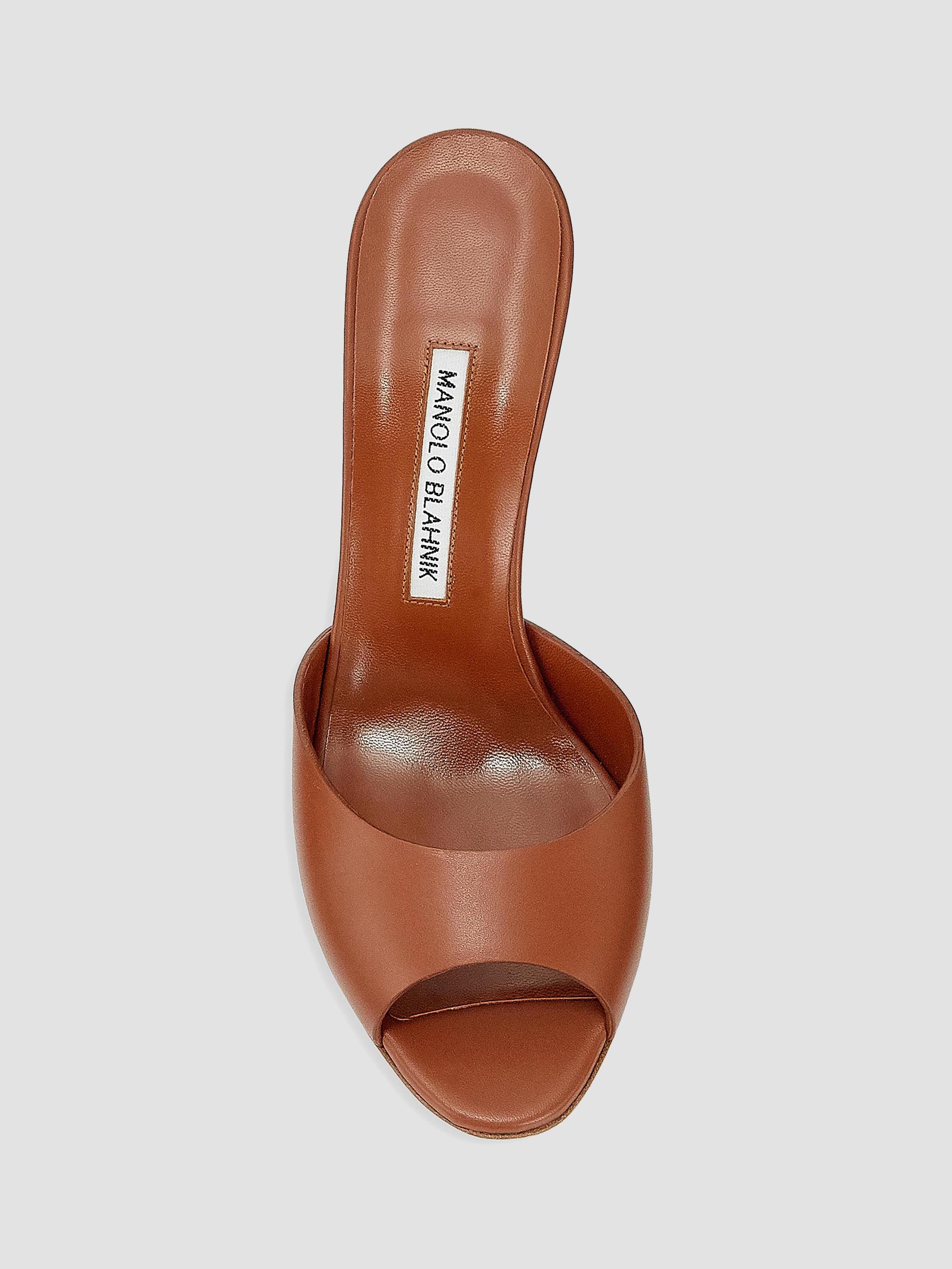 Manolo Blahnik Jadarona 70MM Leather Mules | Saks Fifth Avenue