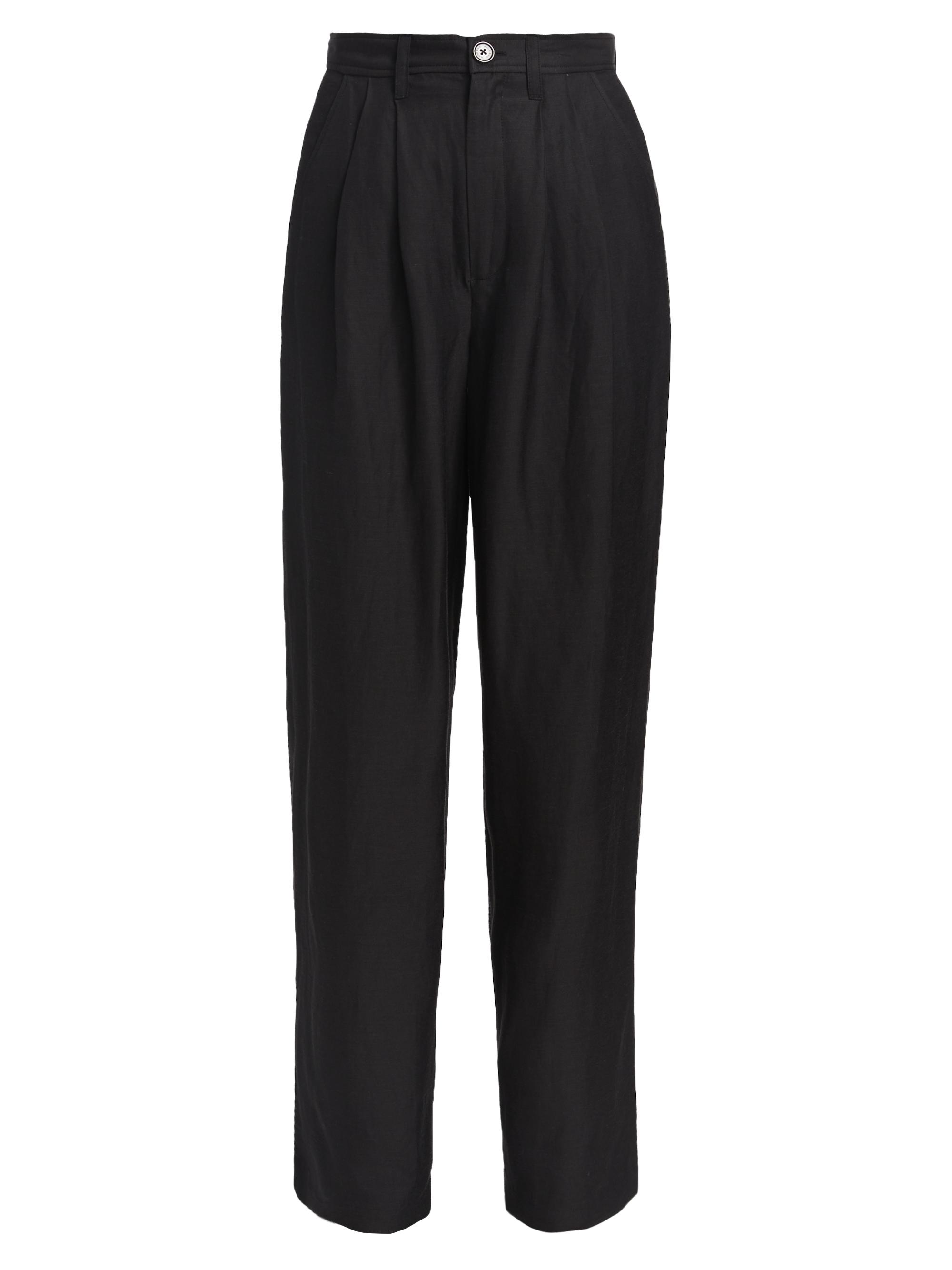 Anine Bing Women's Carrie Pleated-Front Pants - Black