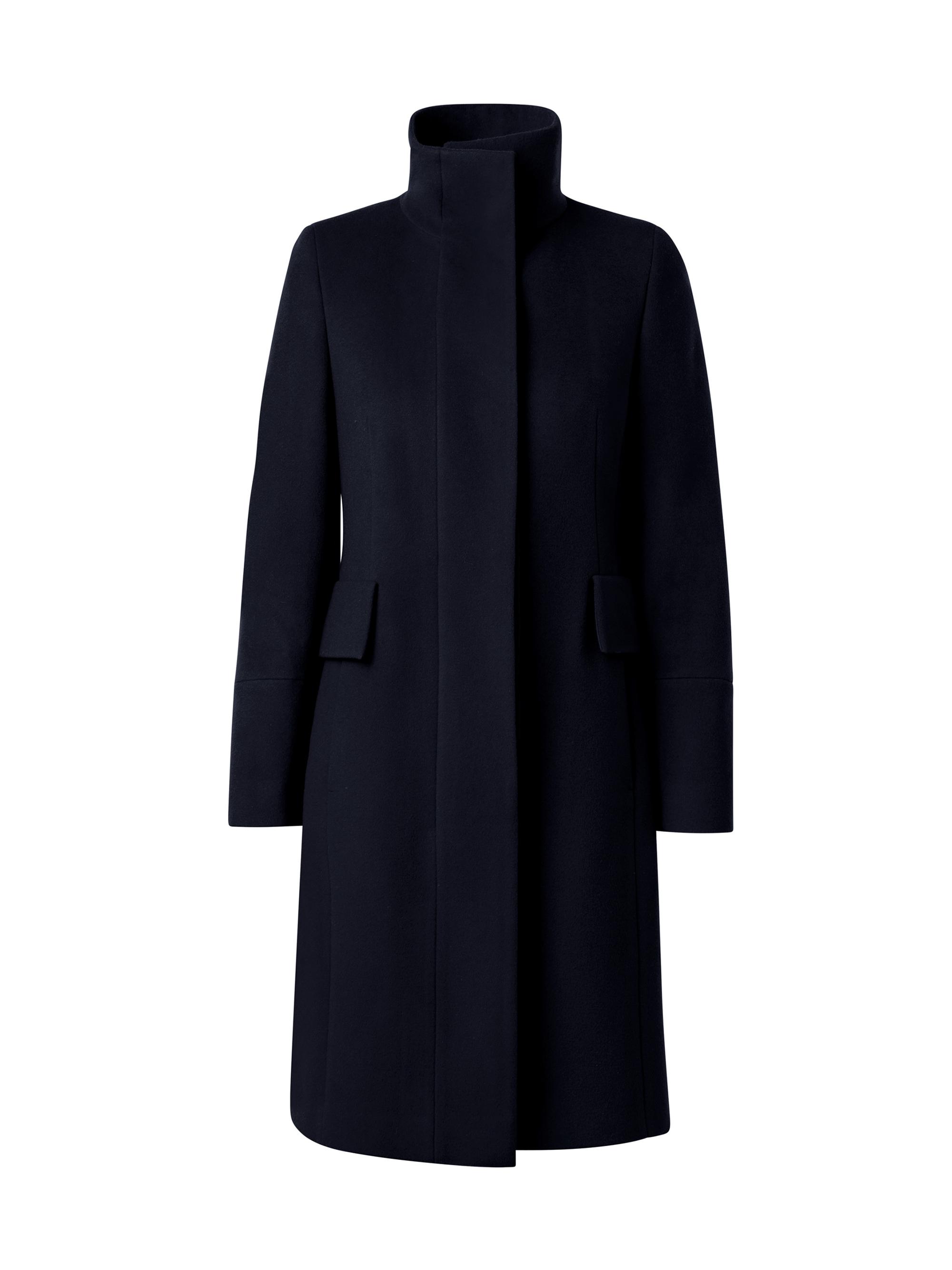 Akris punto Women's Long Wool-Blend Coat - Navy