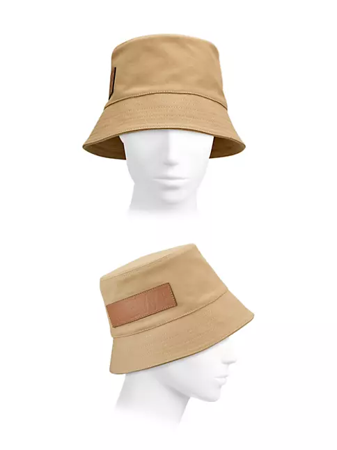 Loewe Black Leather Bucket Hat for Men