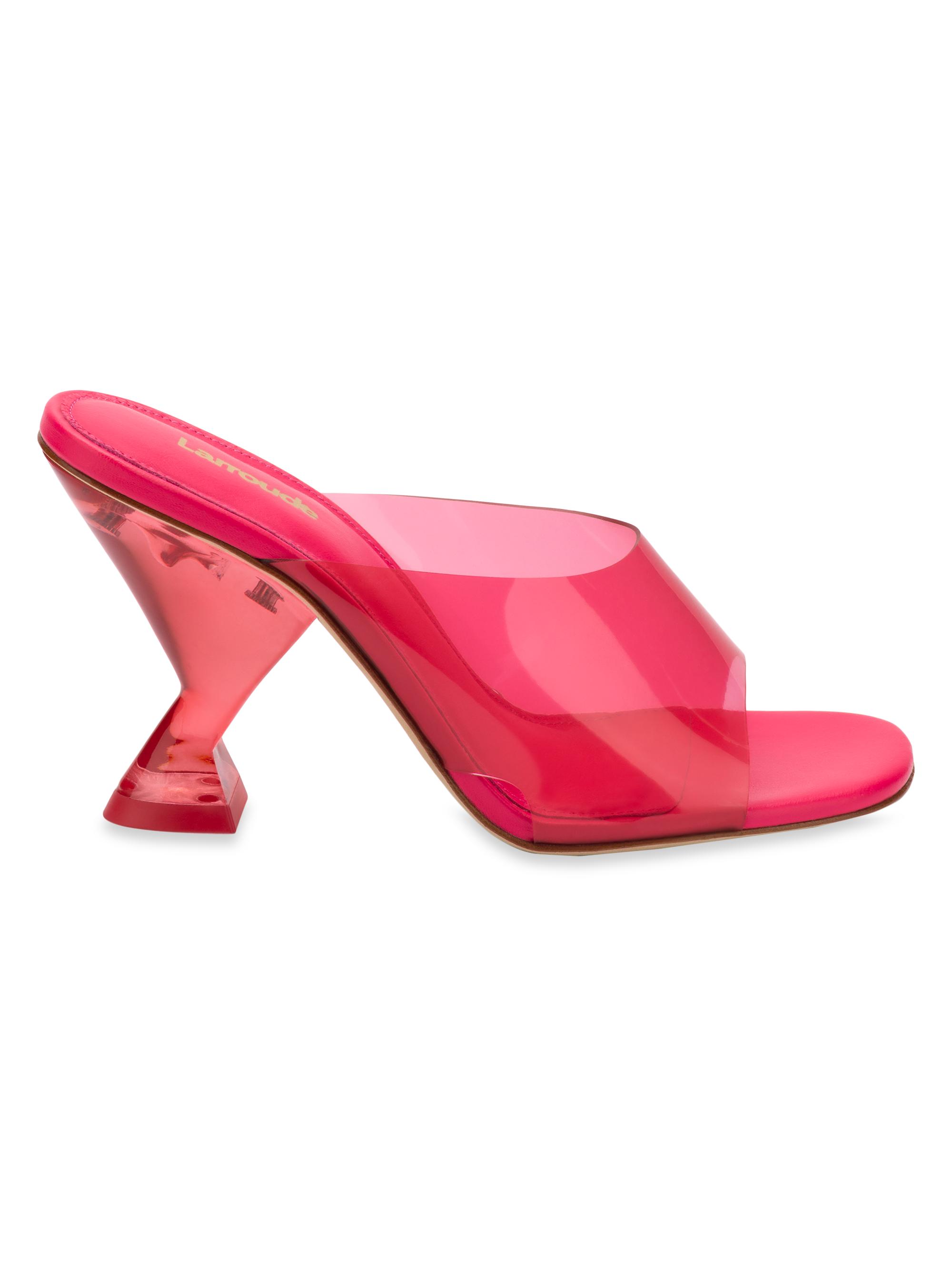 Larroudé Women's Madonna Lucite Vinyl Mules - Pink