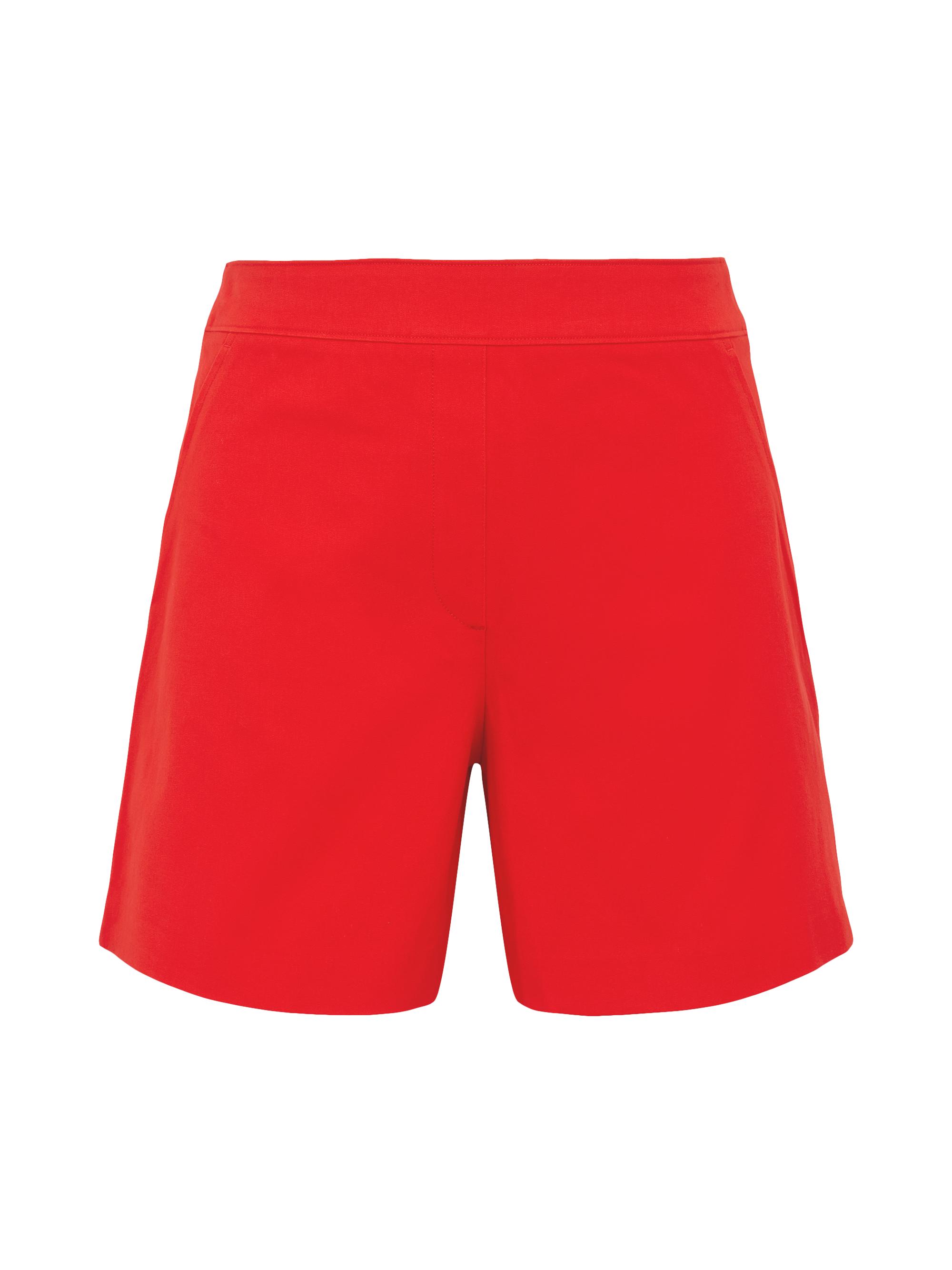 Spanx Women's Polished Stretch-Cotton Shorts - Red
