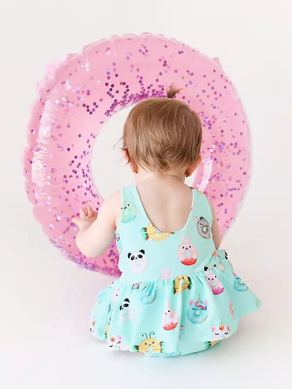 Baby Girl's,Little Girl's & Girl's One-Piece Donut Twirl Skirt Swimsuit