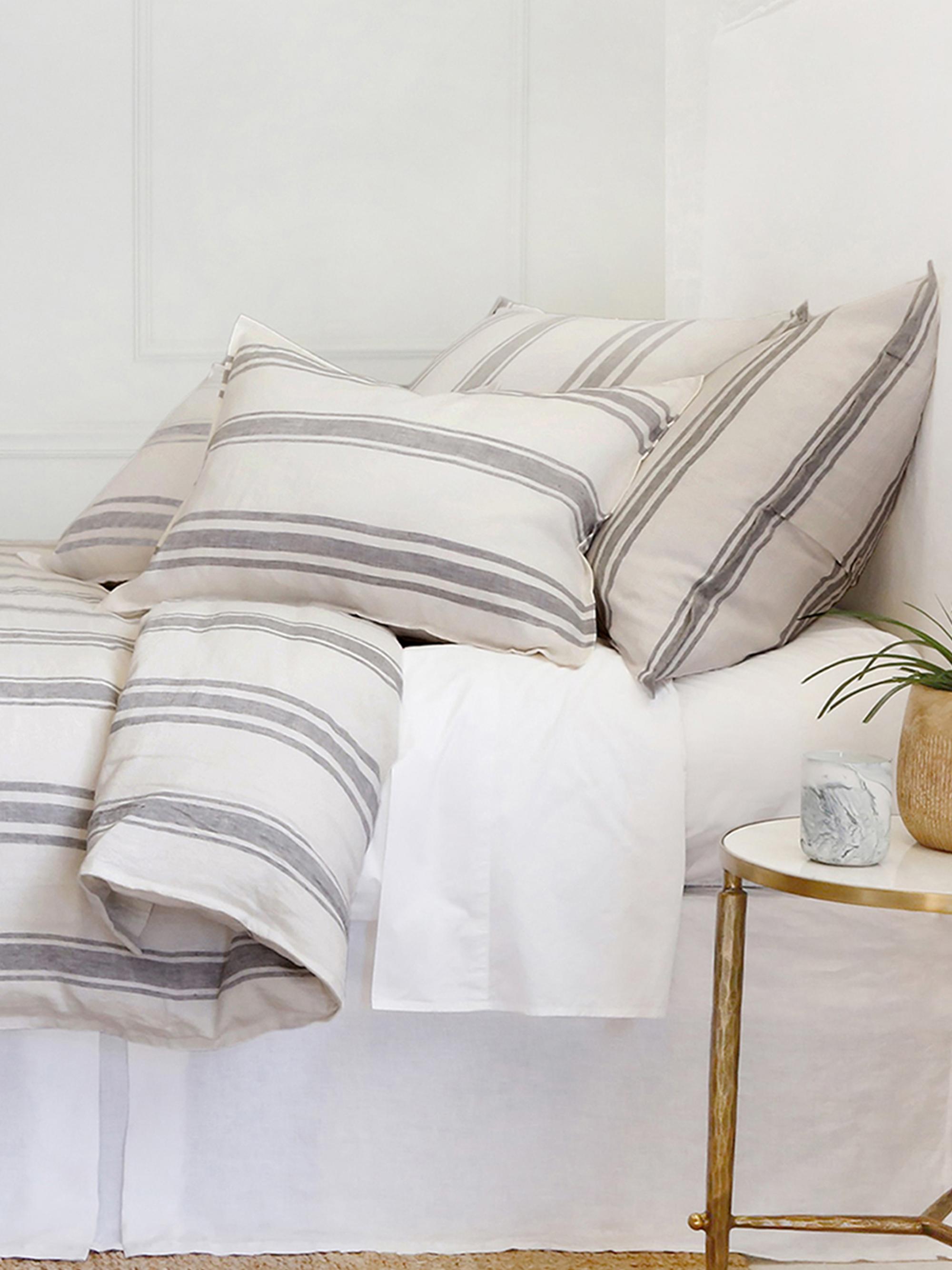 Pom Pom at Home Jackson Striped Duvet Cover - Flax Midnight Standard