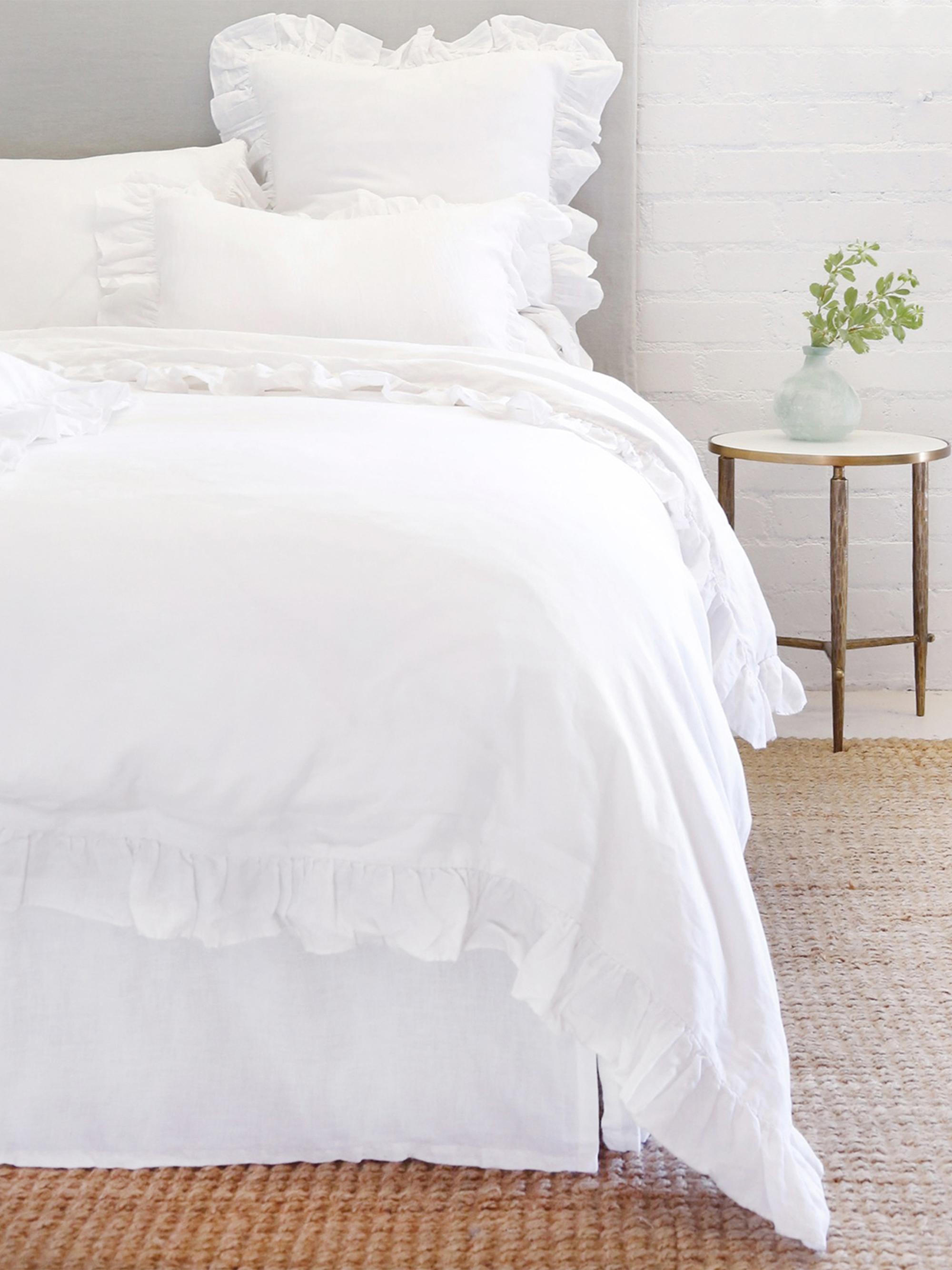 Pom Pom at Home Charlie Linen Duvet Cover - White Euro