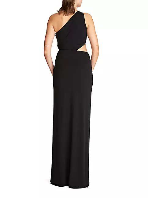 Shop Halston Ivanna Gathered Asymmetric Cut-Out Gown | Saks Fifth