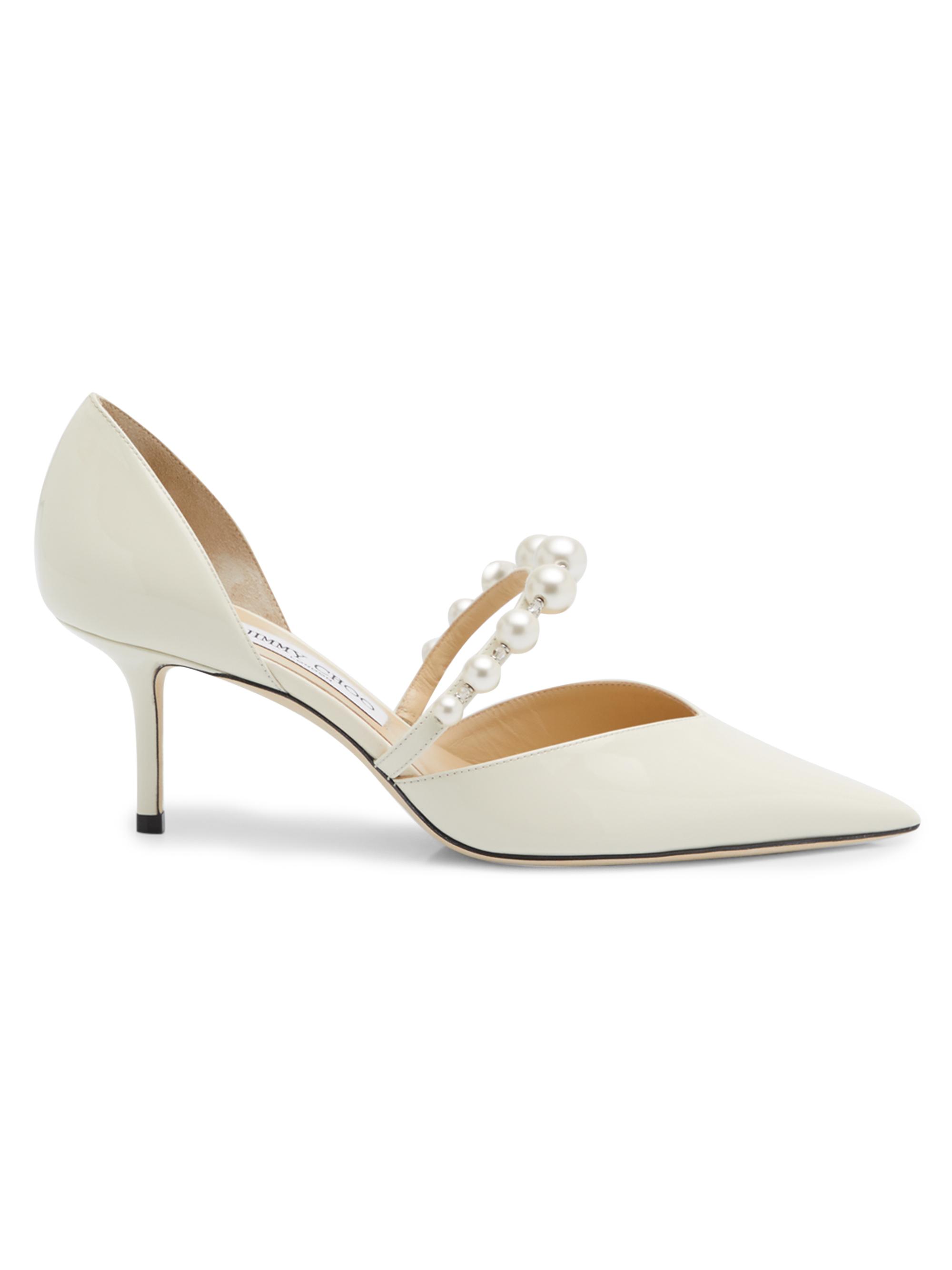 Jimmy Choo Women's Aurelie 65MM Patent Leather D'Orsay Pumps - Latte White