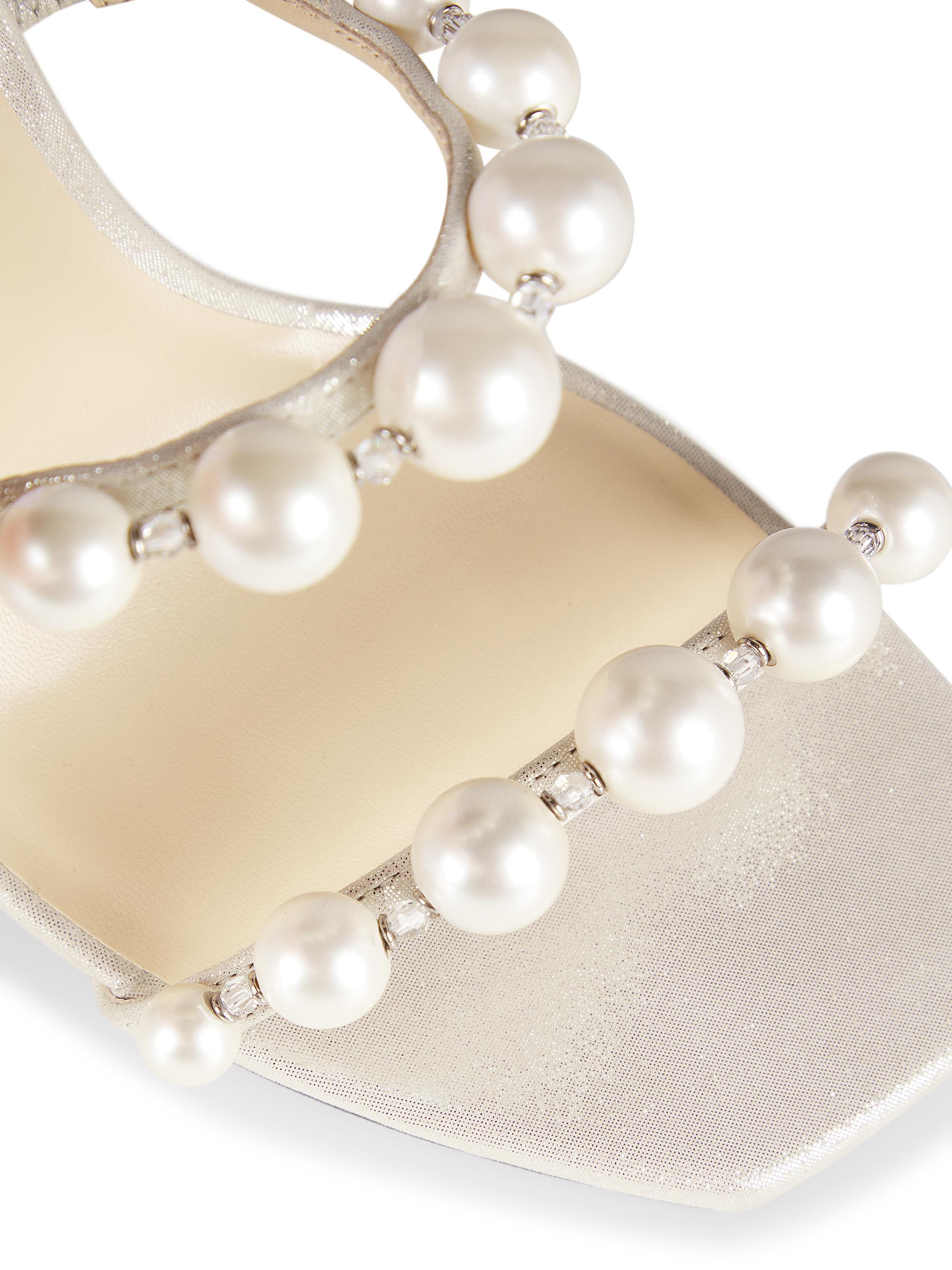 Jimmy Choo Amara 85MM Embellished Shimmer Suede Sandals | Saks