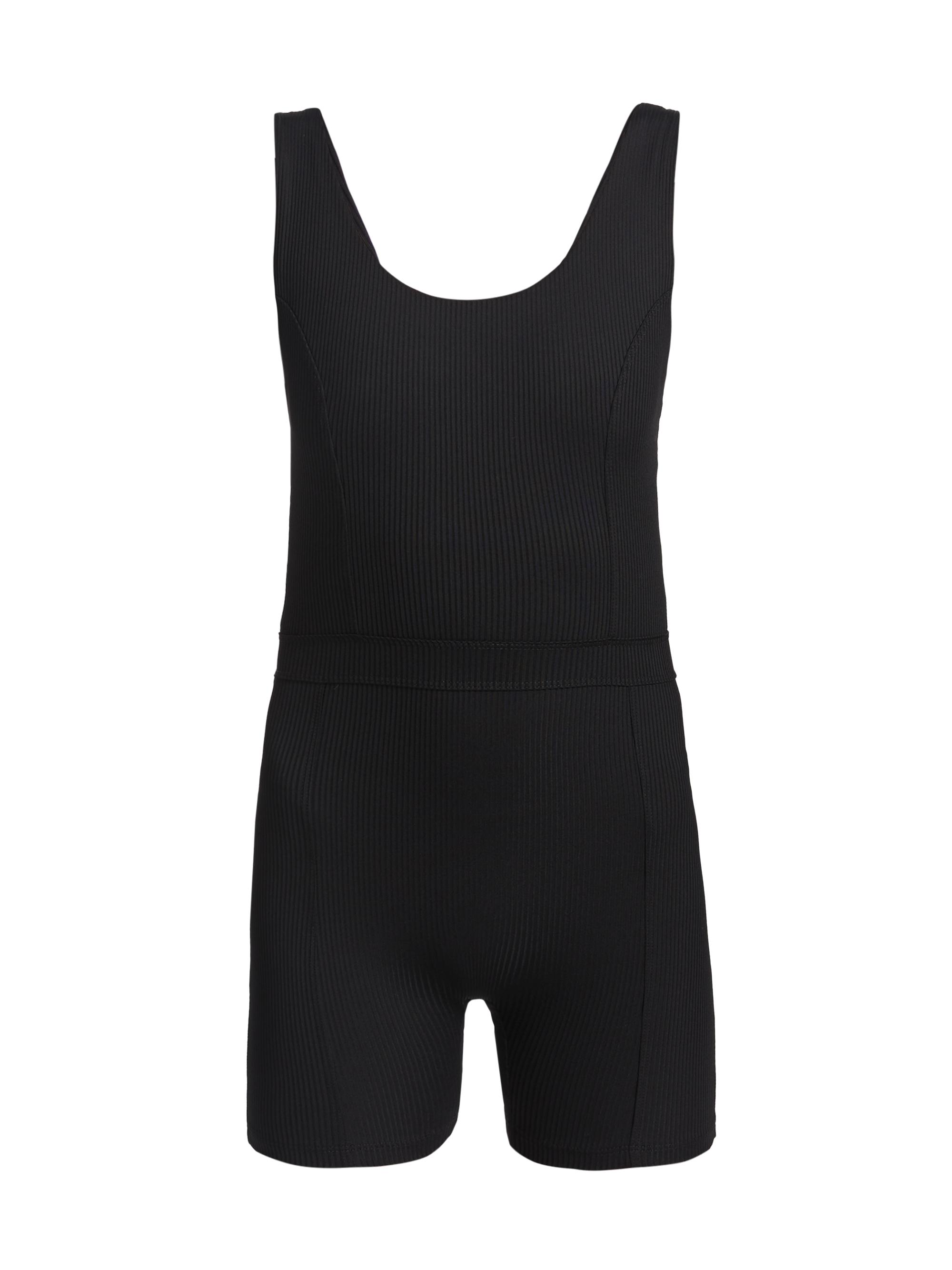 Year of Ours Women's Johanna Scoopneck Rib-Knit Romper - Black