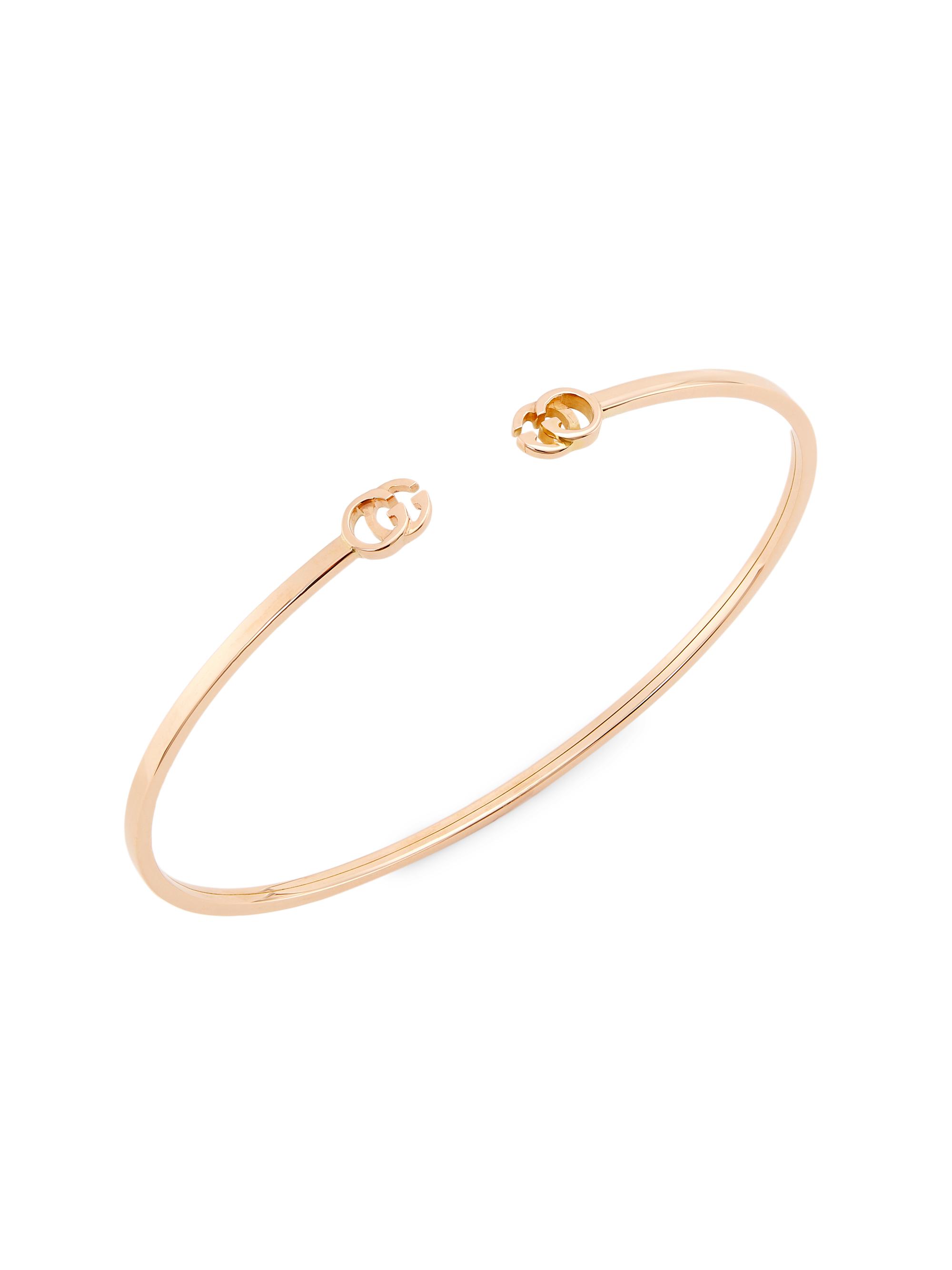 Gucci Women's Running G 18K Rose Gold Bangle - Pink