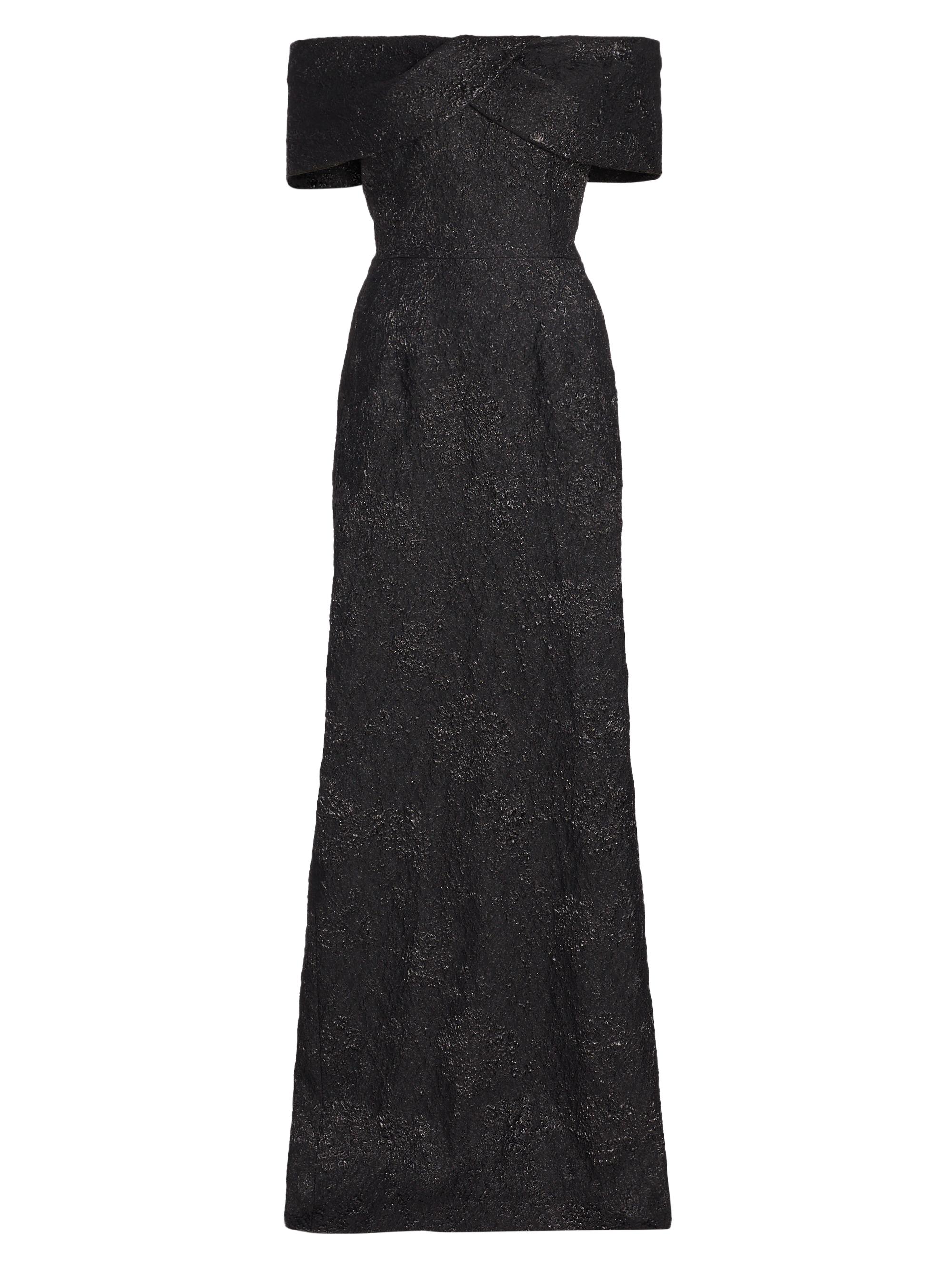Teri Jon by Rickie Freeman Women's Jacquard Column Gown - Black