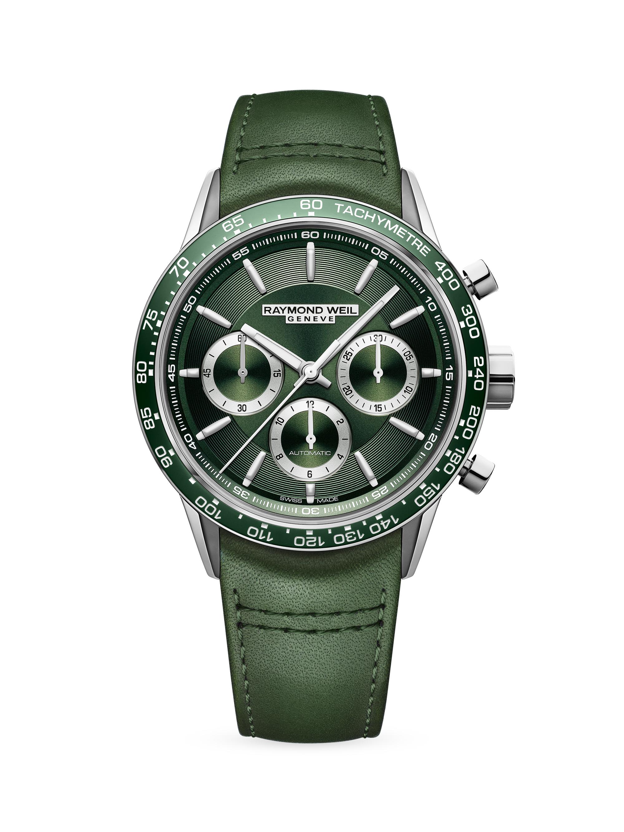 Raymond Weil Men's Freelancer Stainless Steel & Leather Strap Watch