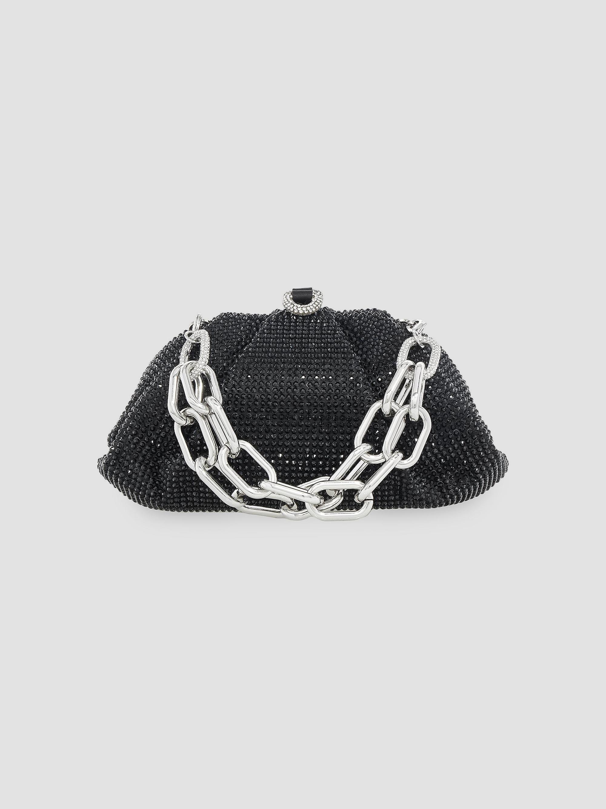Judith Leiber Couture Women's Gemma Crystal-Embellished Clutch-On-Chain - Black