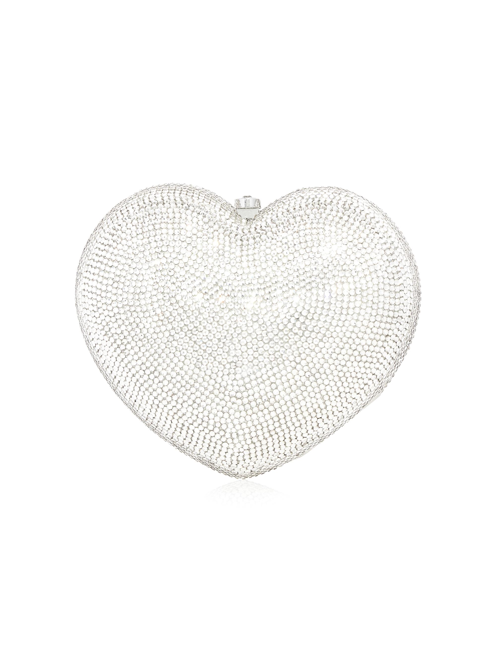 Judith Leiber Couture Women's Petite Heart Crystal-Embellished Clutch - Silver | Thumbnail 5