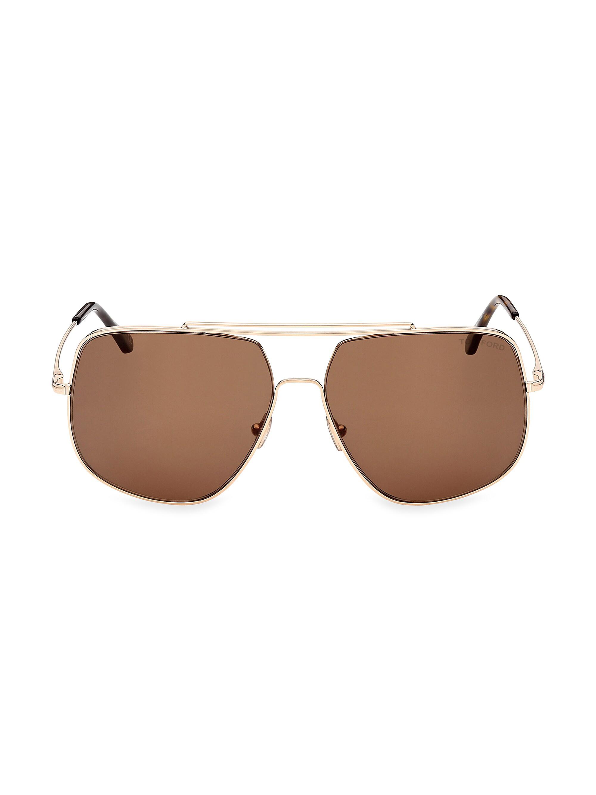 TOM FORD Liam 61MM Square Metal Sunglasses | Saks Fifth Avenue