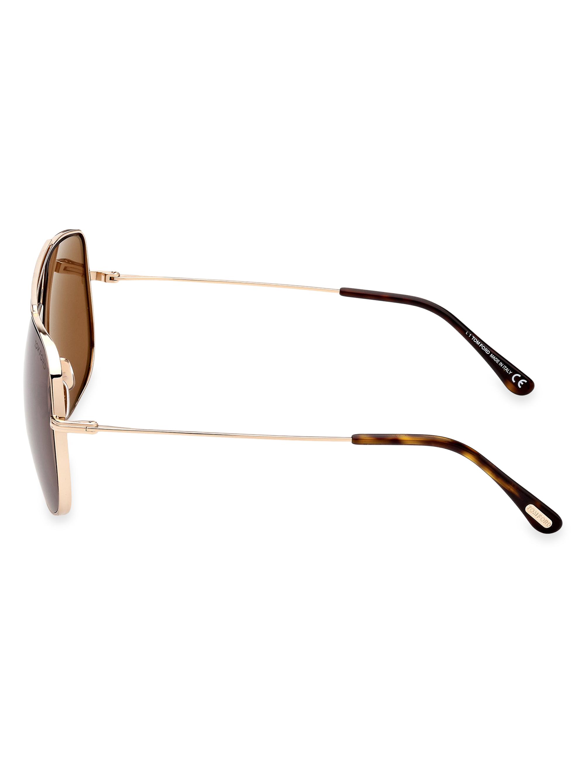 TOM FORD Liam 61MM Square Metal Sunglasses | Saks Fifth Avenue