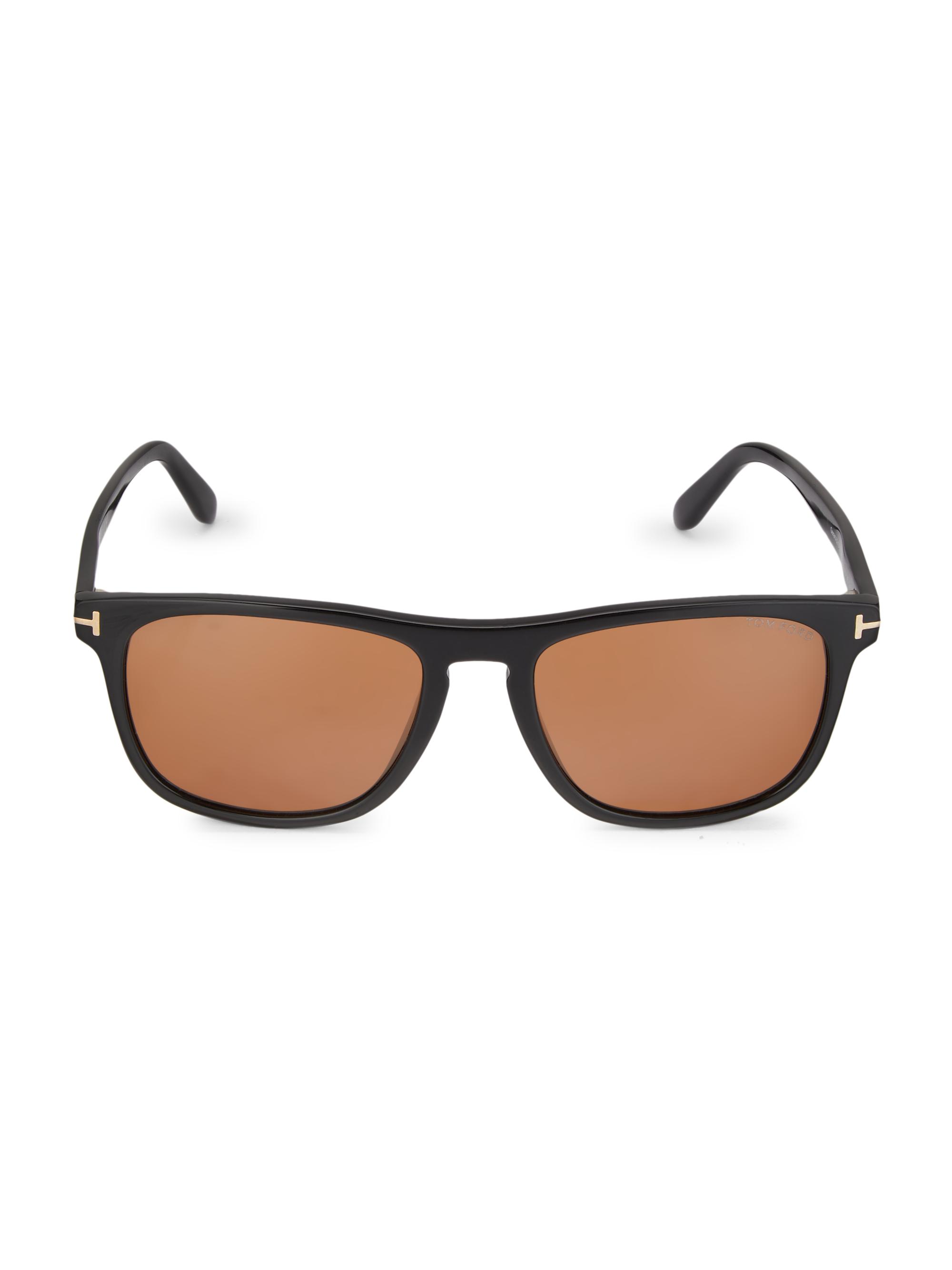 TOM FORD Men's Gerard-02 Acetate Square Sunglasses - Black