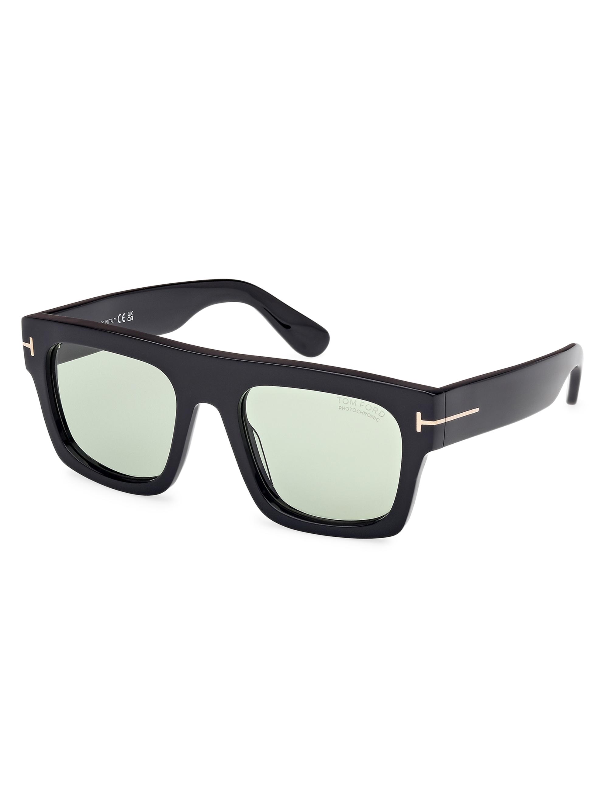 TOM FORD Men's Fausto 53MM Square Sunglasses - Shiny Black