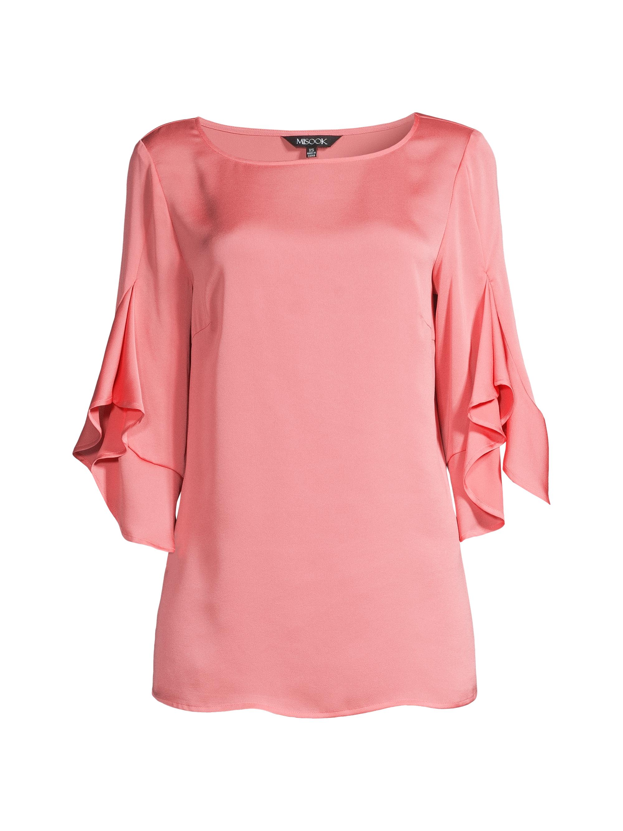 Misook Women's Crepe De Chine Blouse - Sugar Coral