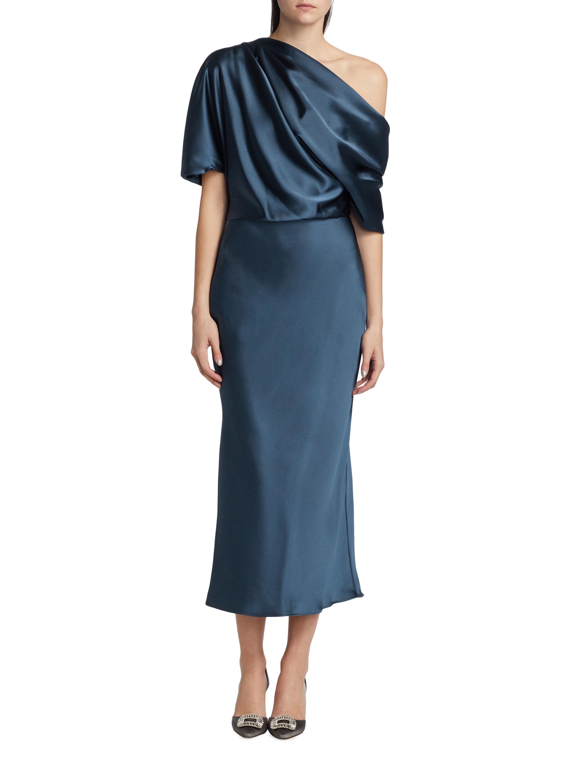 slim fit dress slacks Folded Neckline Pencil Midi Dress | Bayree