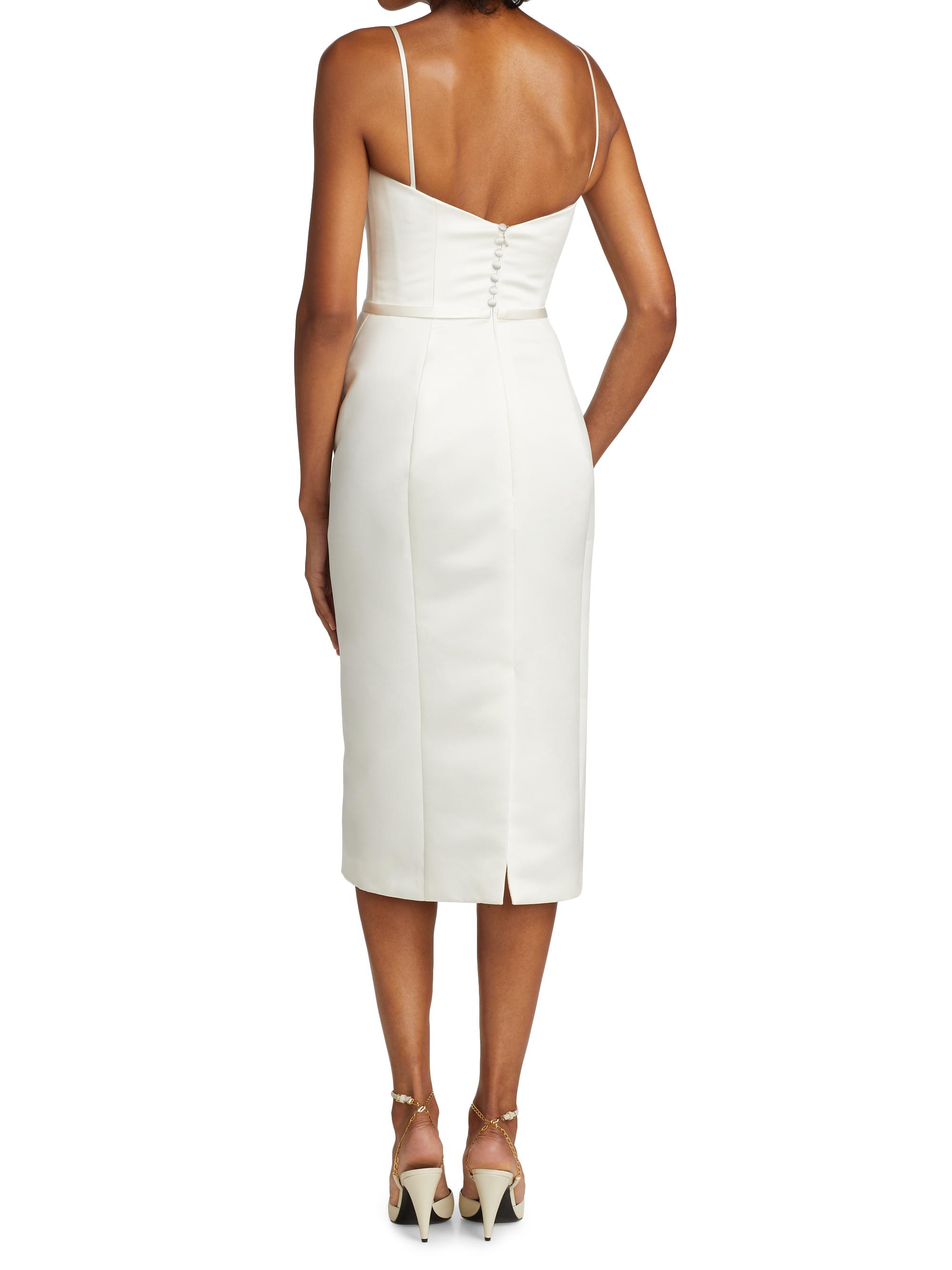 amsale duchess satin sheath dress Amsale Women's Duchess Satin Sheath Dress - Ivory