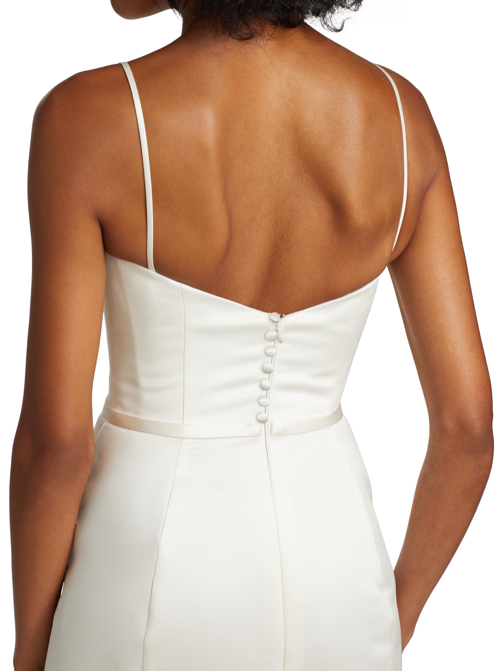 amsale duchess satin sheath dress Amsale Little White Dress LW163