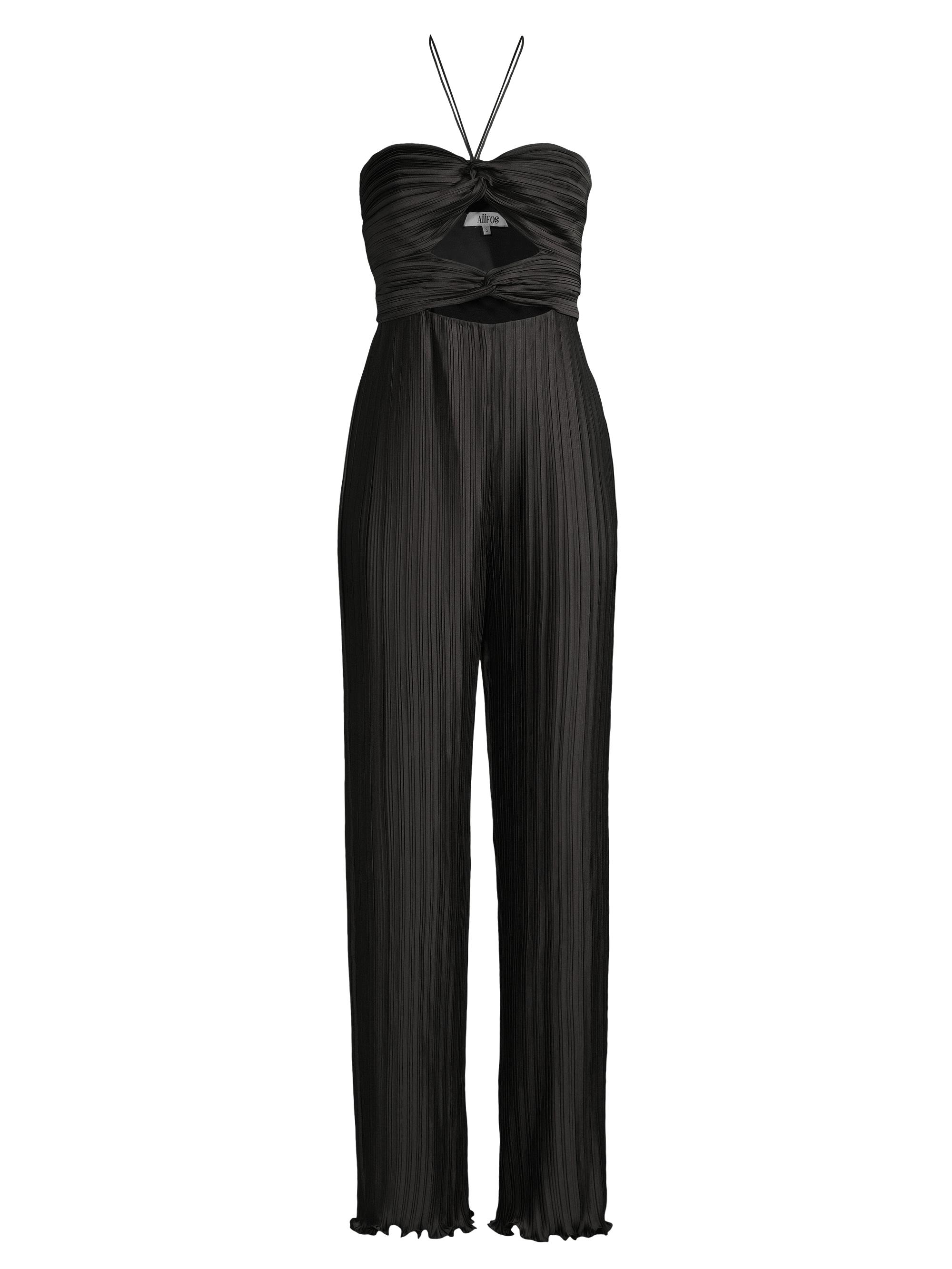 Aiifos Women's Miriam Cut-Out Pleated Jumpsuit - Black