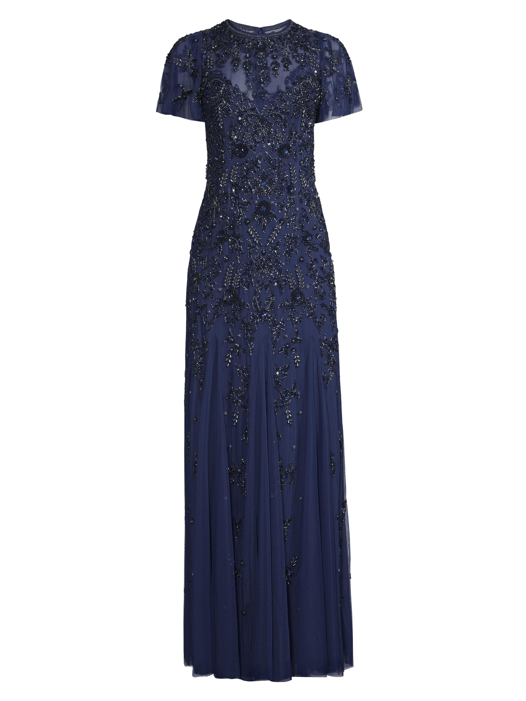 Aidan Mattox Beaded Flutter-Sleeve Gown | Saks Fifth Avenue