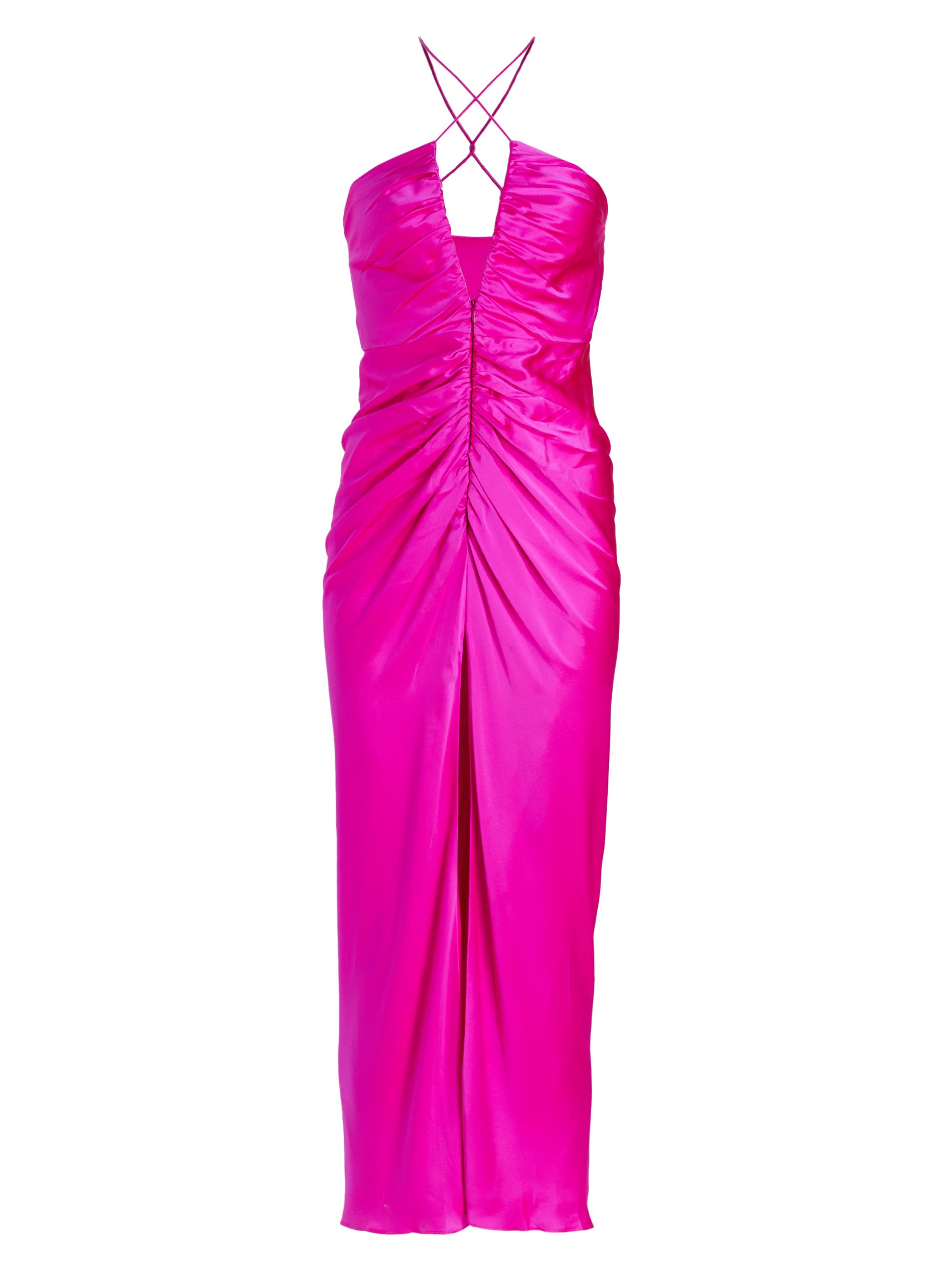 The Sei Women's Keyhole Gathered Dress - Fuchsia