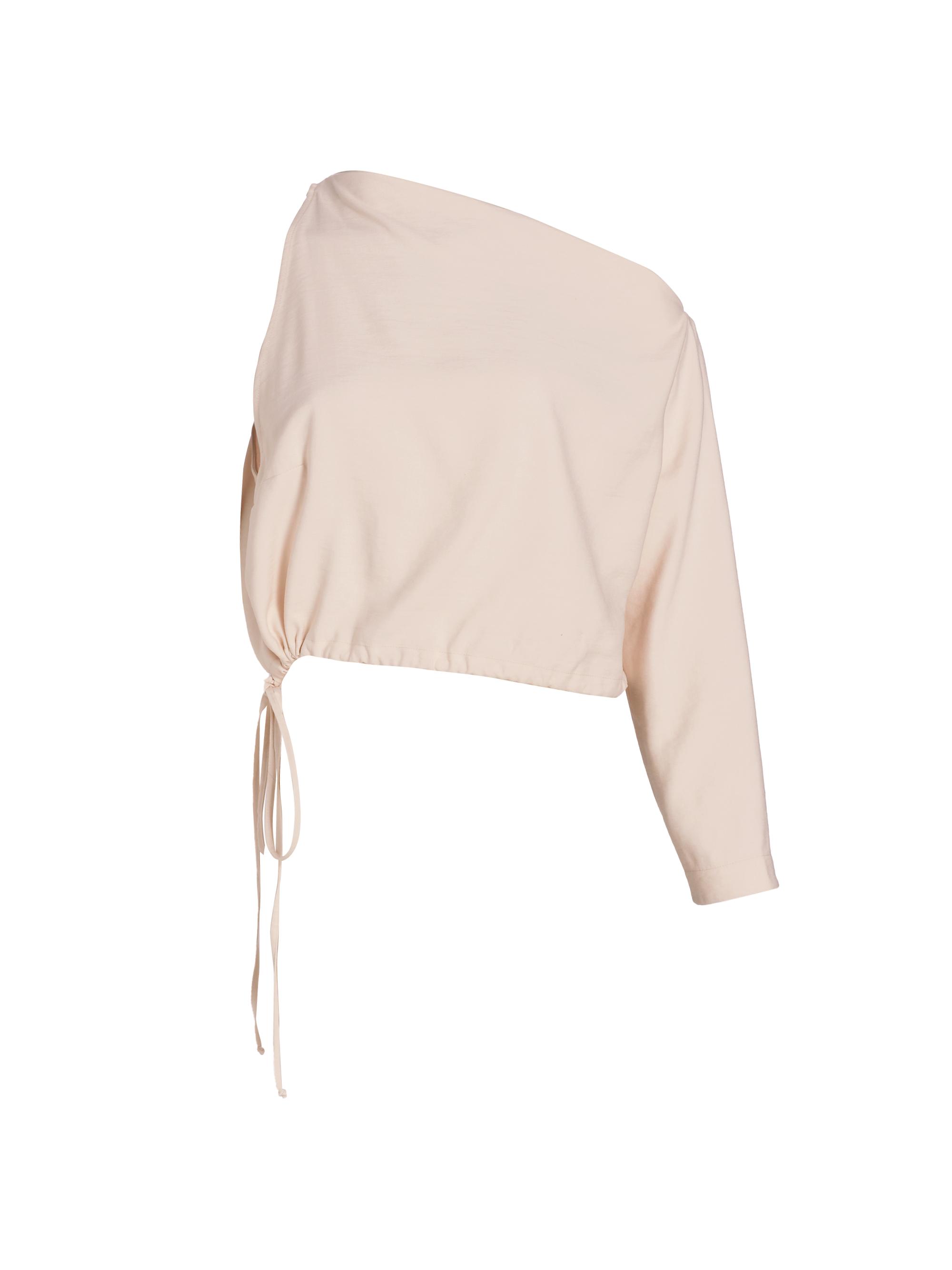 The Sei Women's Gathered One-Sleeve Top - Pearl