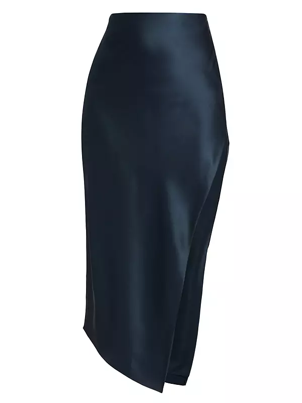 Shop The Sei Bias Asymmetric Silk Satin Skirt