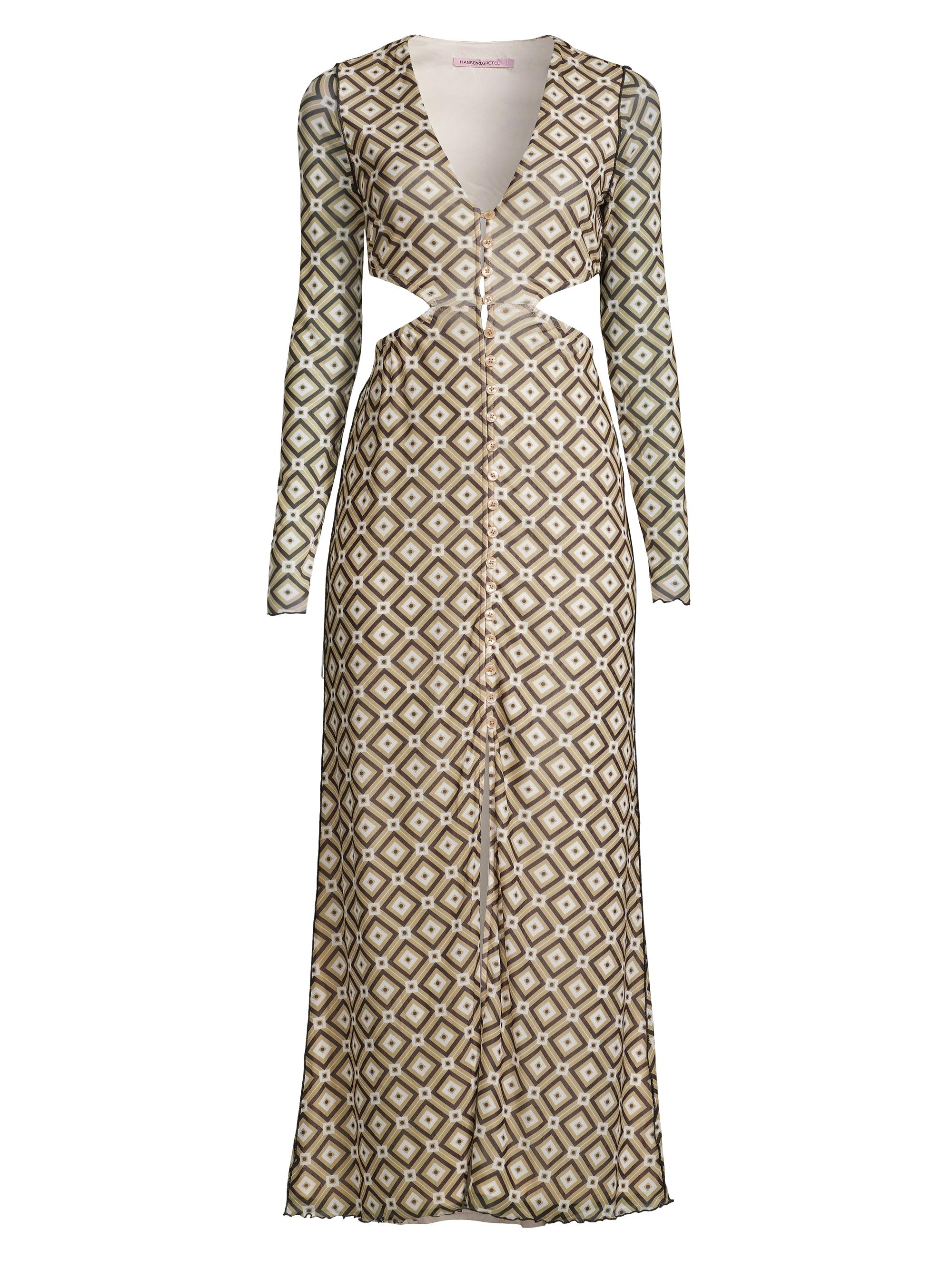 Hansen + Gretel Women's Michaela Printed Cut-Out Maxi Dress - Geo