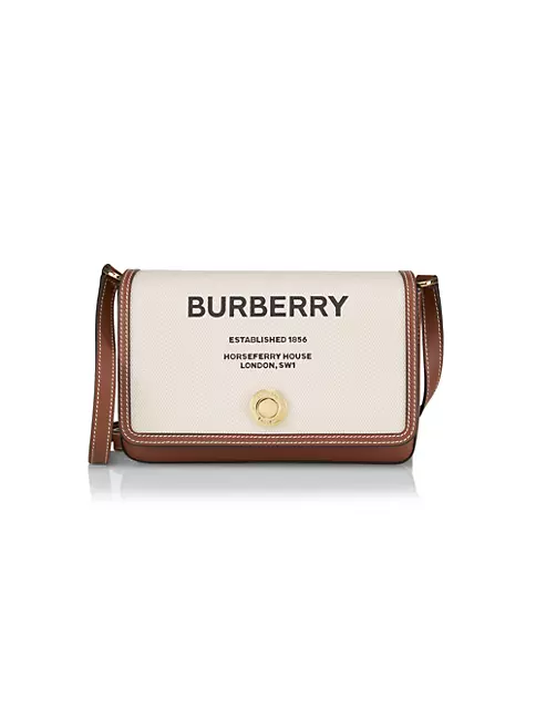 Burberry Brown E-canvas Hackberry Monogram Shoulder Bag In Bridle