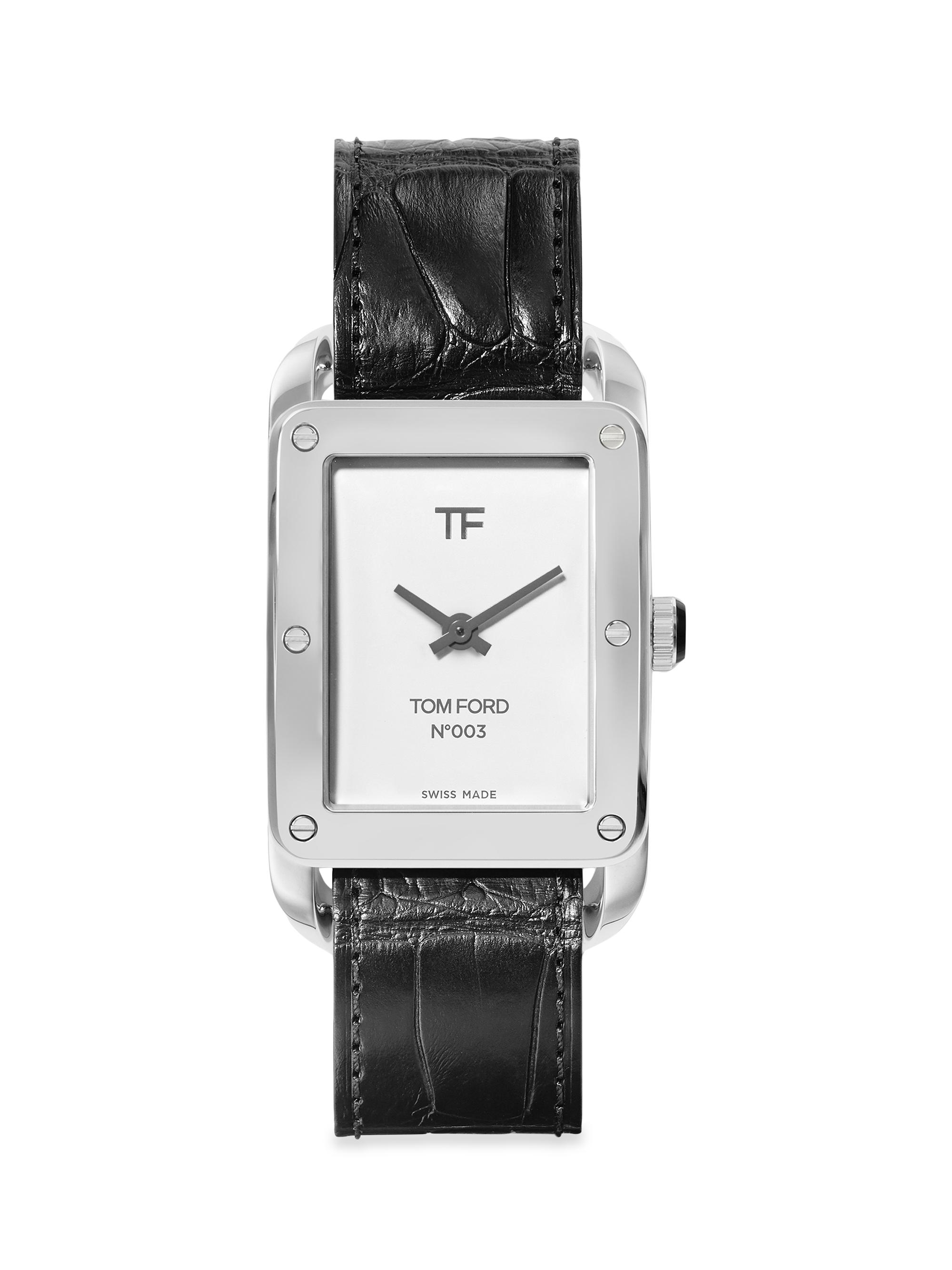 TOM FORD N.003 Stainless Steel & Alligator Strap Watch | Saks