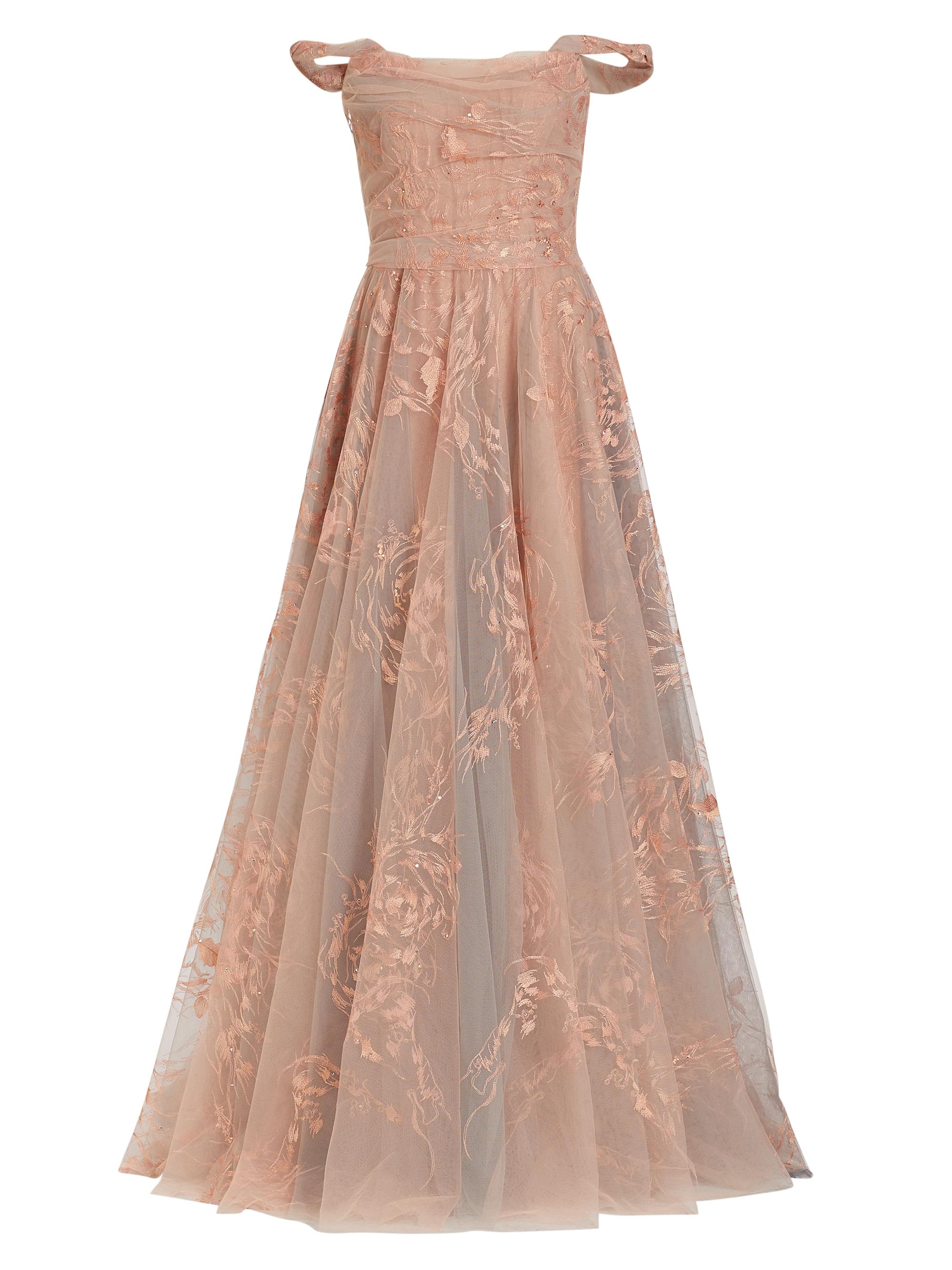 Rene Ruiz Collection Women's Embroidered A-Line Gown - Blush