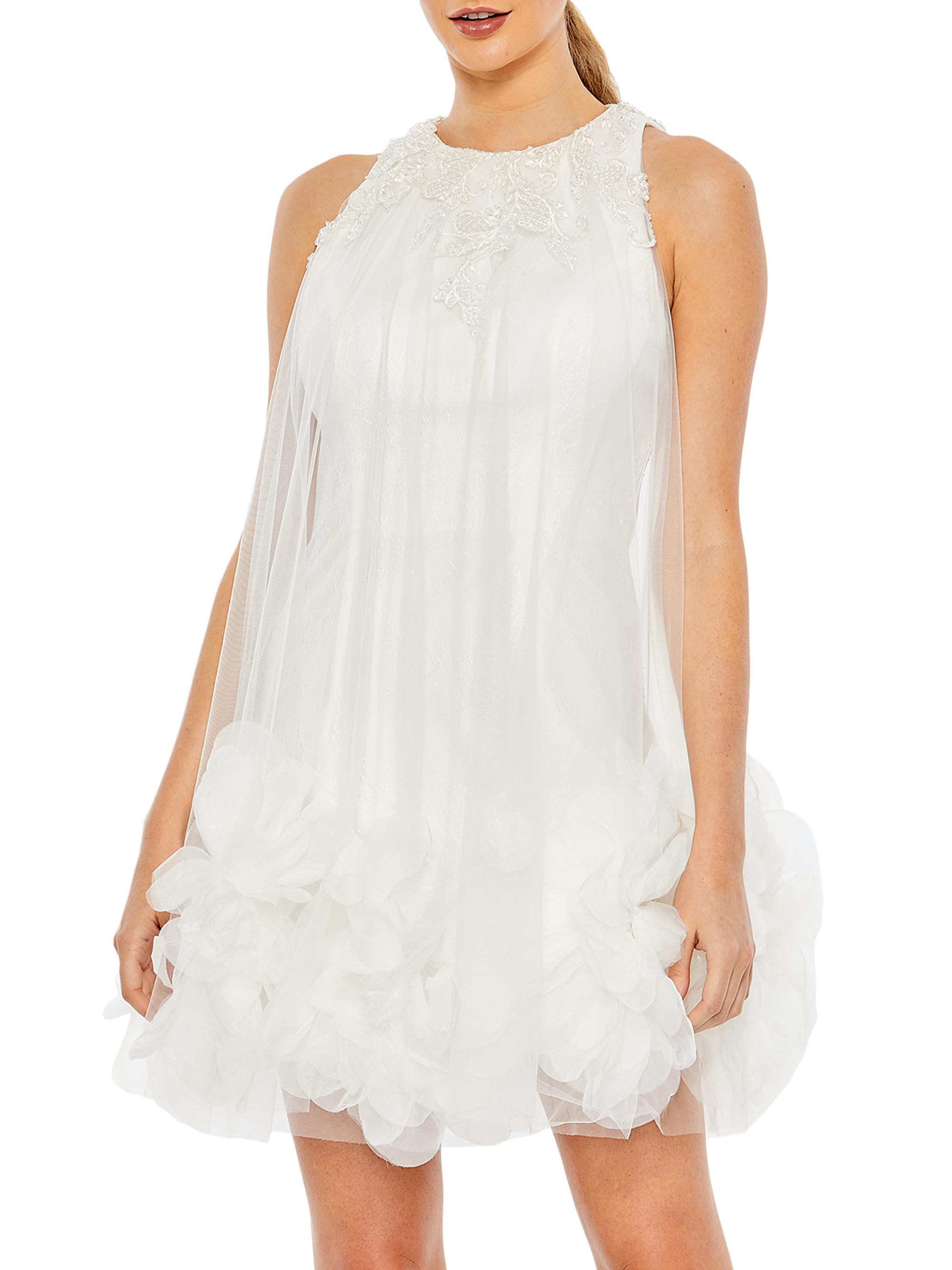 Mac Duggal Women's Embroidered Tulle Cocktail Minidress - White