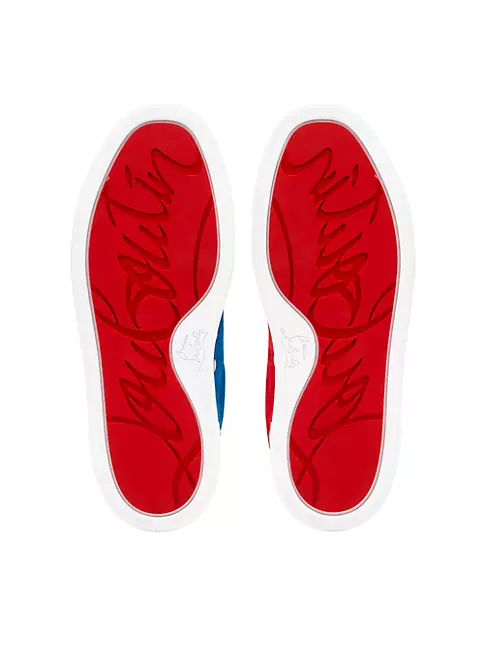 Christian Louboutin Kid's Funnyto Logo Heel Cap Sneakers