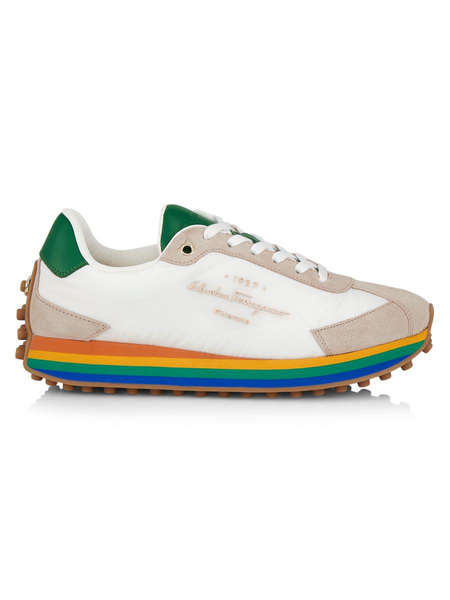 スニーカー FERRAGAMO Sneaker 'Iggy' multicolored FERRAGAMO Iggy Mixed Media Sneakers | Saks Fifth Avenue